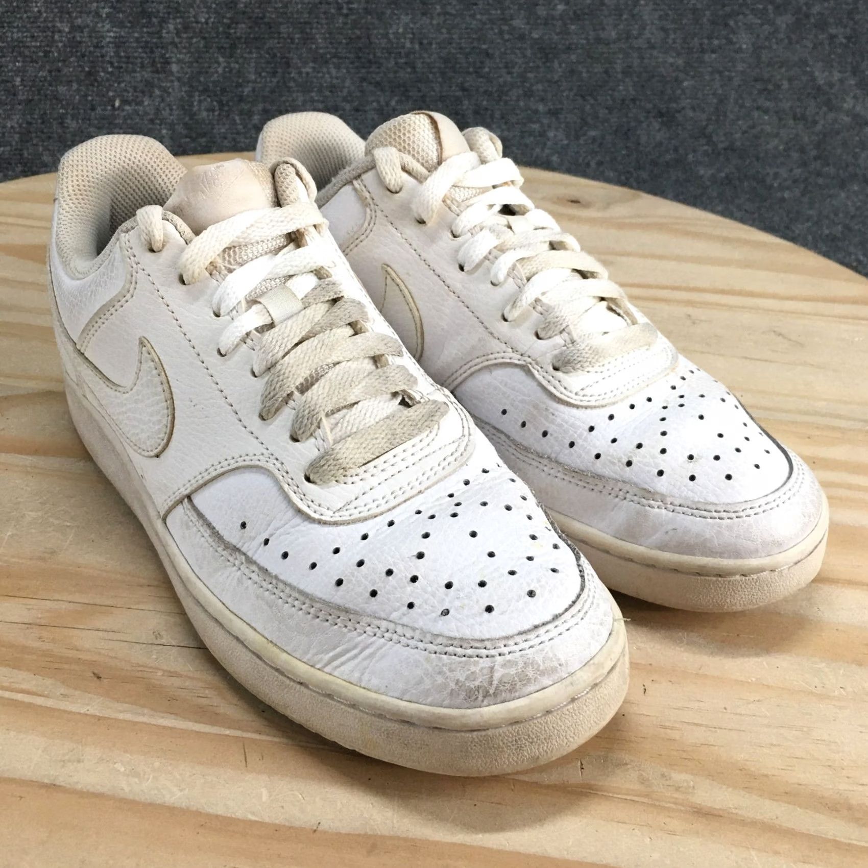 Nike Nike Court Vision Low Sneakers White Lace Up - Womens 7.5, Casual, Leather Upper, CD5434-100 Size M / US 6-8 / IT 42-44 - 3 Thumbnail
