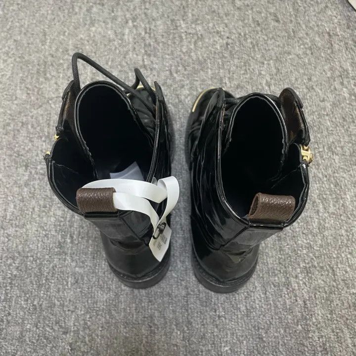 Louis Vuitton Louis Vuitton Black Patent Leather Ankle Boots -2508 Size US 5.5 / EU 38 - 3 Thumbnail