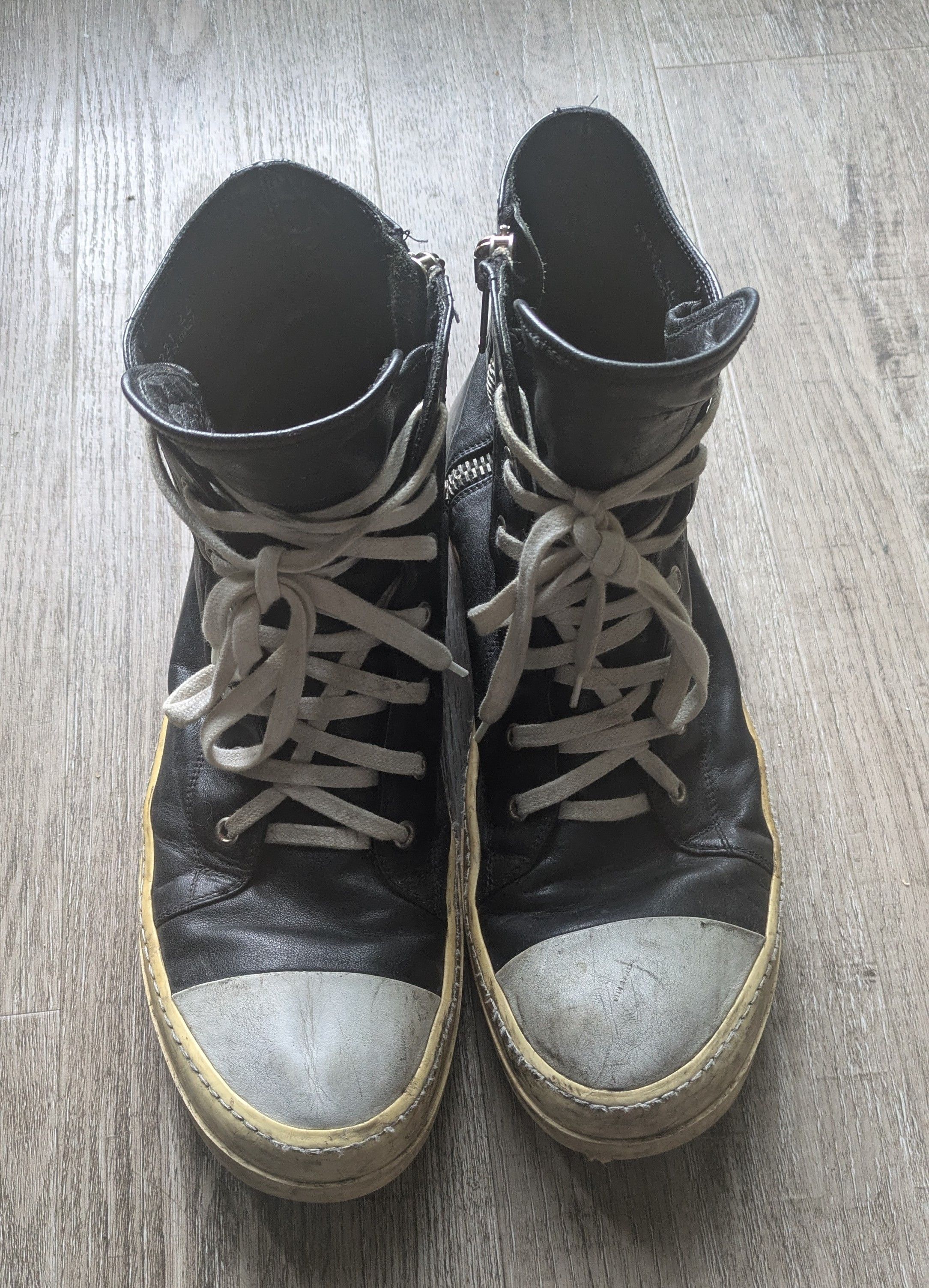 Rick Owens OG Black Leather Ramones Size US 11 / EU 44 - 9 Thumbnail