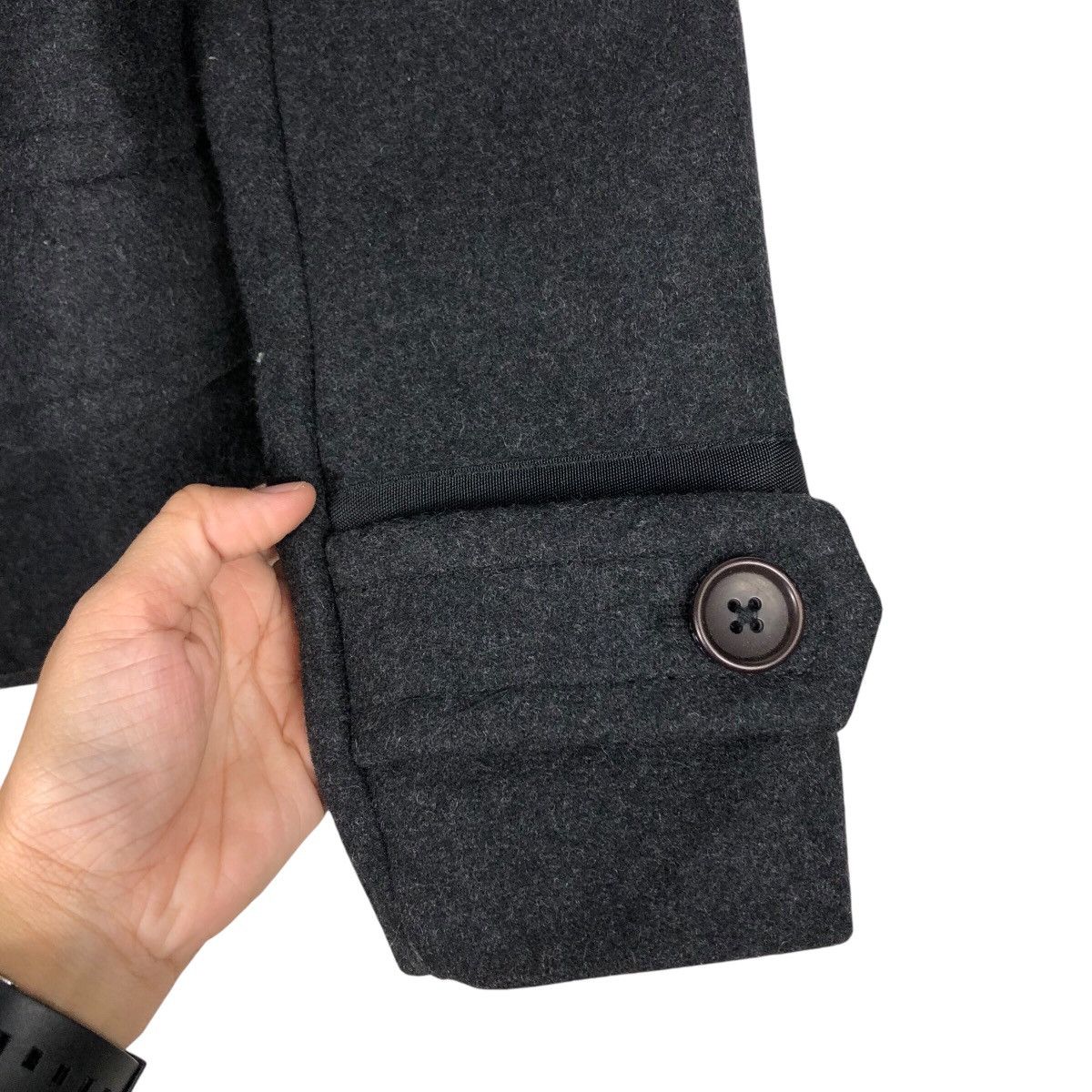 DKNY × Japanese Brand × Vintage 📌Vintage Wool Biker Jacket Rich Grey DKNY Jeans Size US S / EU 44-46 / 1 - 16 Thumbnail