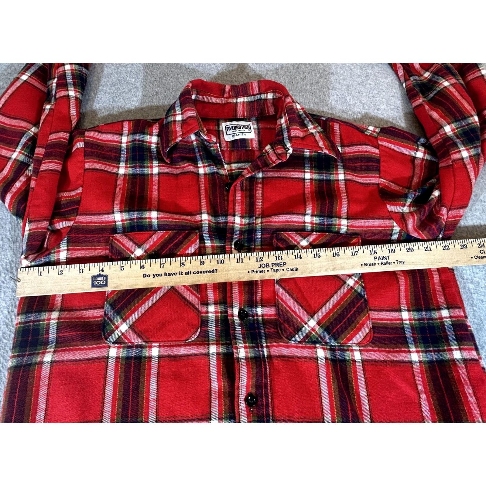 Vintage VINTAGE Five Brother Flannel Shirt Mens M Red Plaid Button-Up Workwear 80s Mens Size US M / EU 48-50 / 2 - 3 Thumbnail