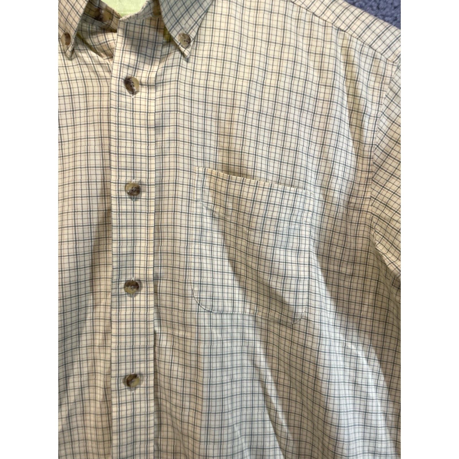 Vintage L.L. Bean Wrinkle Resistant Button-Down Shirt Mens Large Yellow Checkered Size US L / EU 52-54 / 3 - 2 Thumbnail