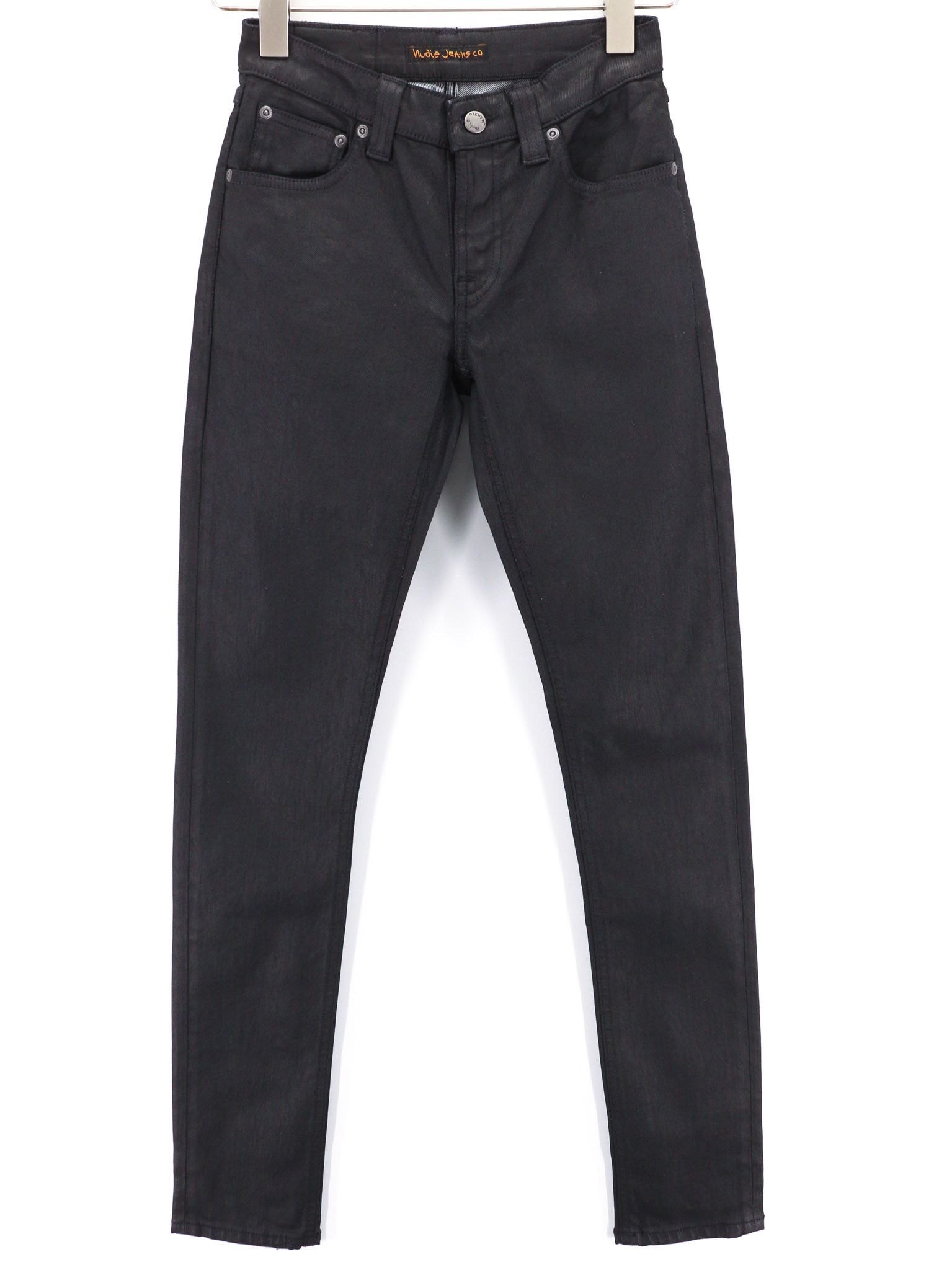 Nudie Jeans SKINNY LIN W26/L32 Black In Black Organic Cotton 80484 Size 26" / US 2 / IT 38 - 1 Thumbnail