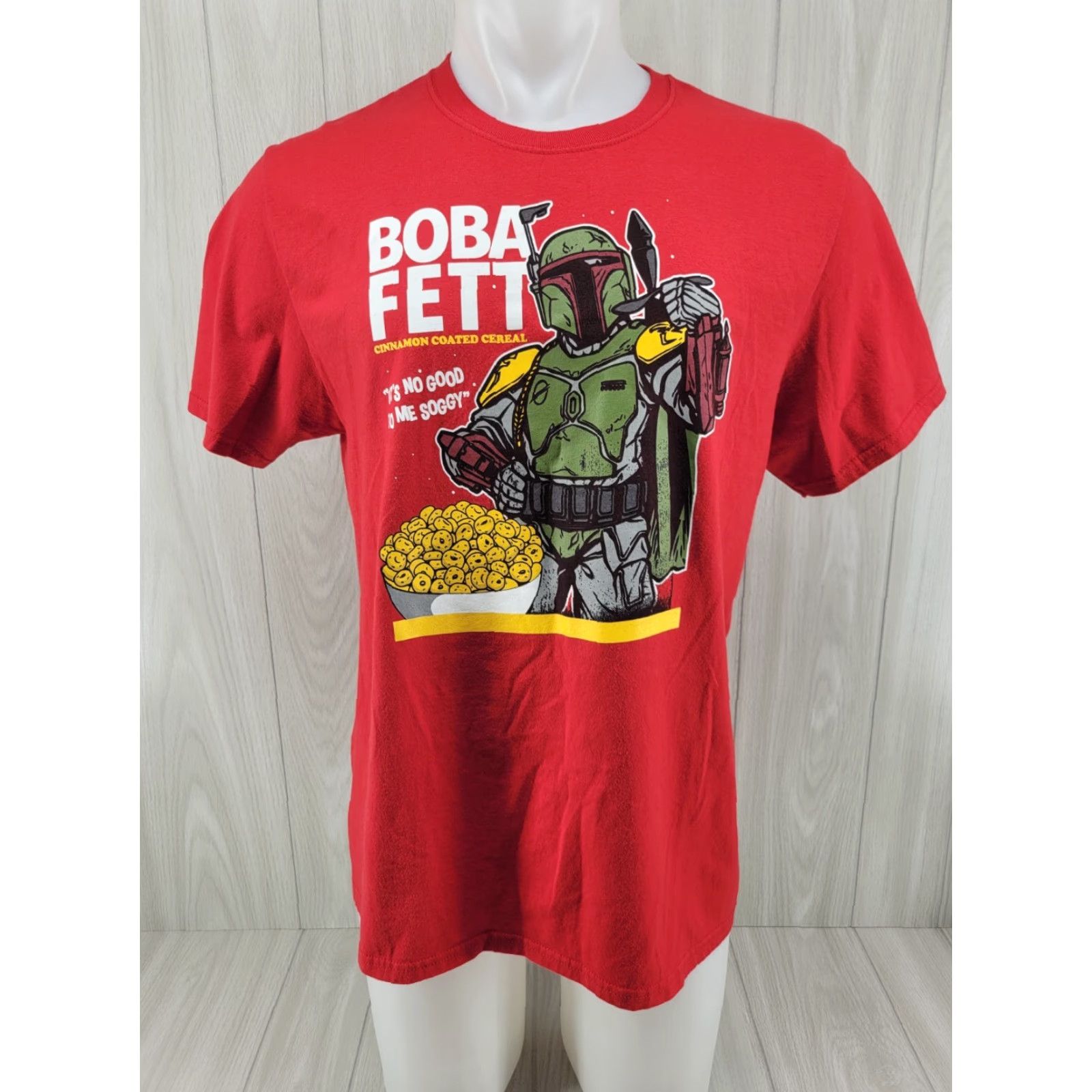 Vintage Funko Star Wars Boba Fett Cereal T Shirt Mens Large T-Shirt Red Star Wars 90s Theme Mens Size US L / EU 52-54 / 3 - 2 Thumbnail