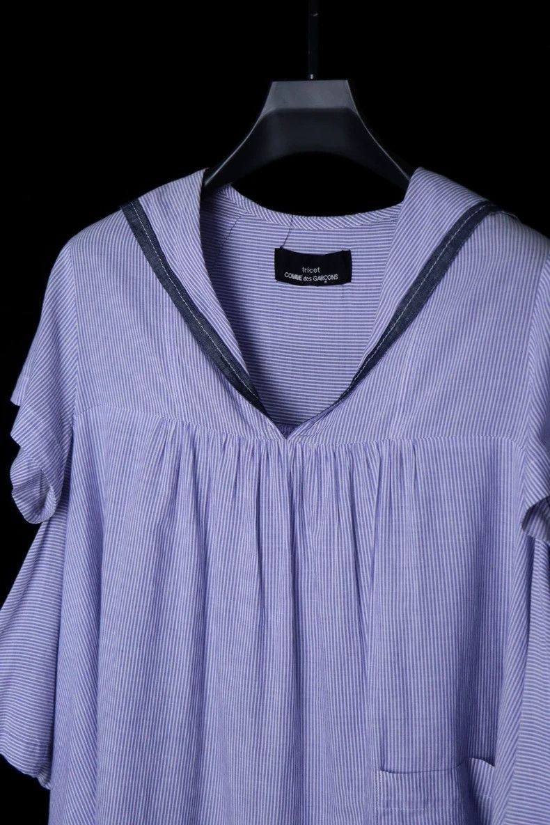 Comme des Garcons Comme Des Garcons Navy Neck Flat Cut Dress Size S / US 4 / IT 40 - 2 Thumbnail