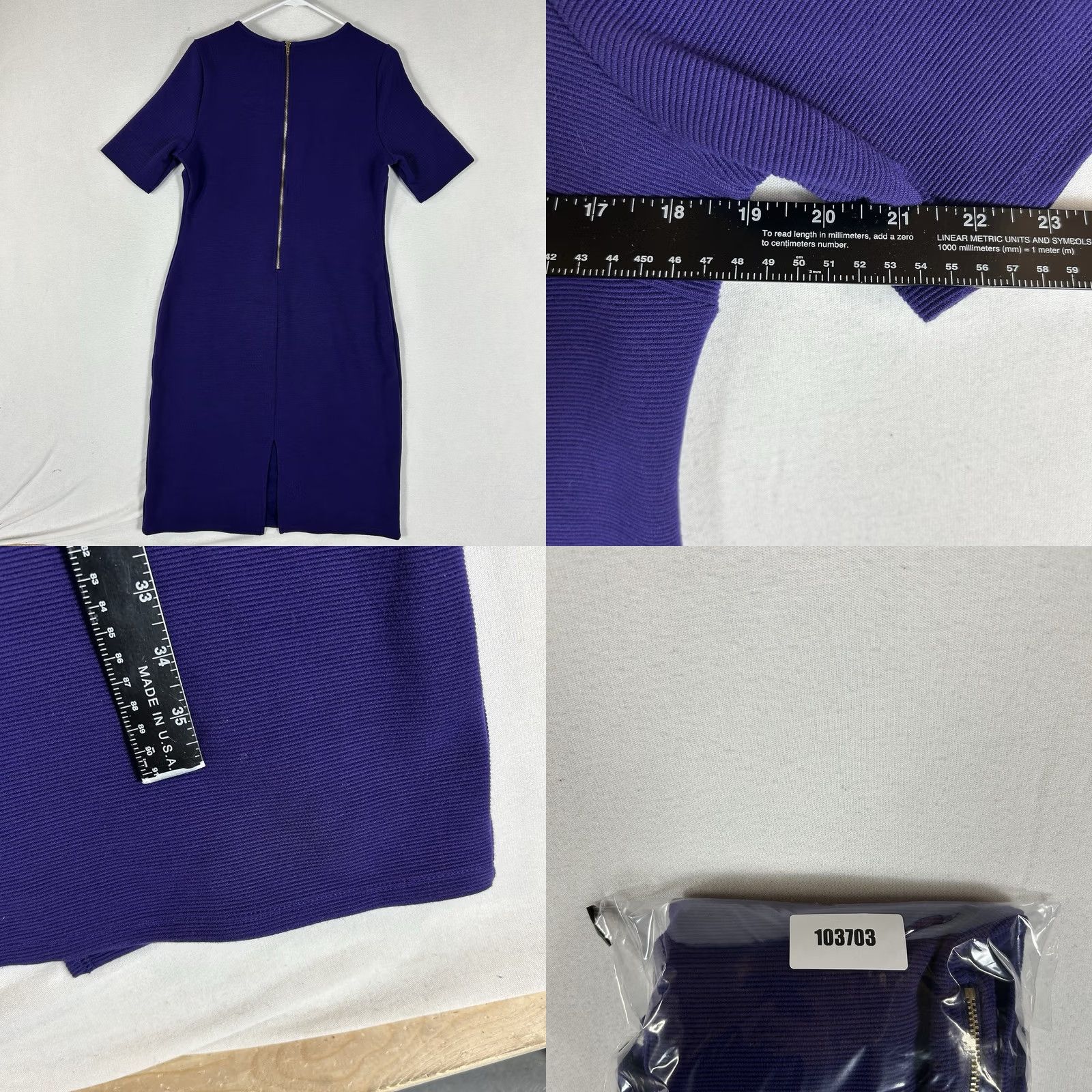 Old Navy Old Navy Dress Women’s L Purple Short Sleeve Back Zip NWT Midi A-Line Beach Work 90s? Size 36" / US 14 / IT 50 - 8 Thumbnail