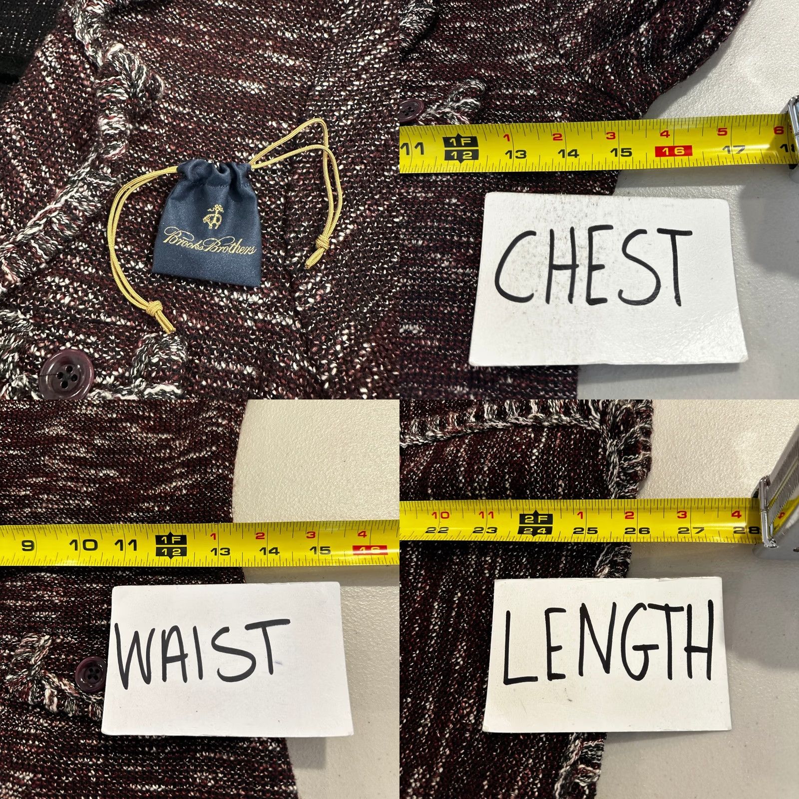 Brooks Brothers Brooks Brothers Womens XS Burgundy Tweed Blazer Jacket Marled Knit Fringe Trim Size XS / US 0-2 / IT 36-38 - 8 Thumbnail