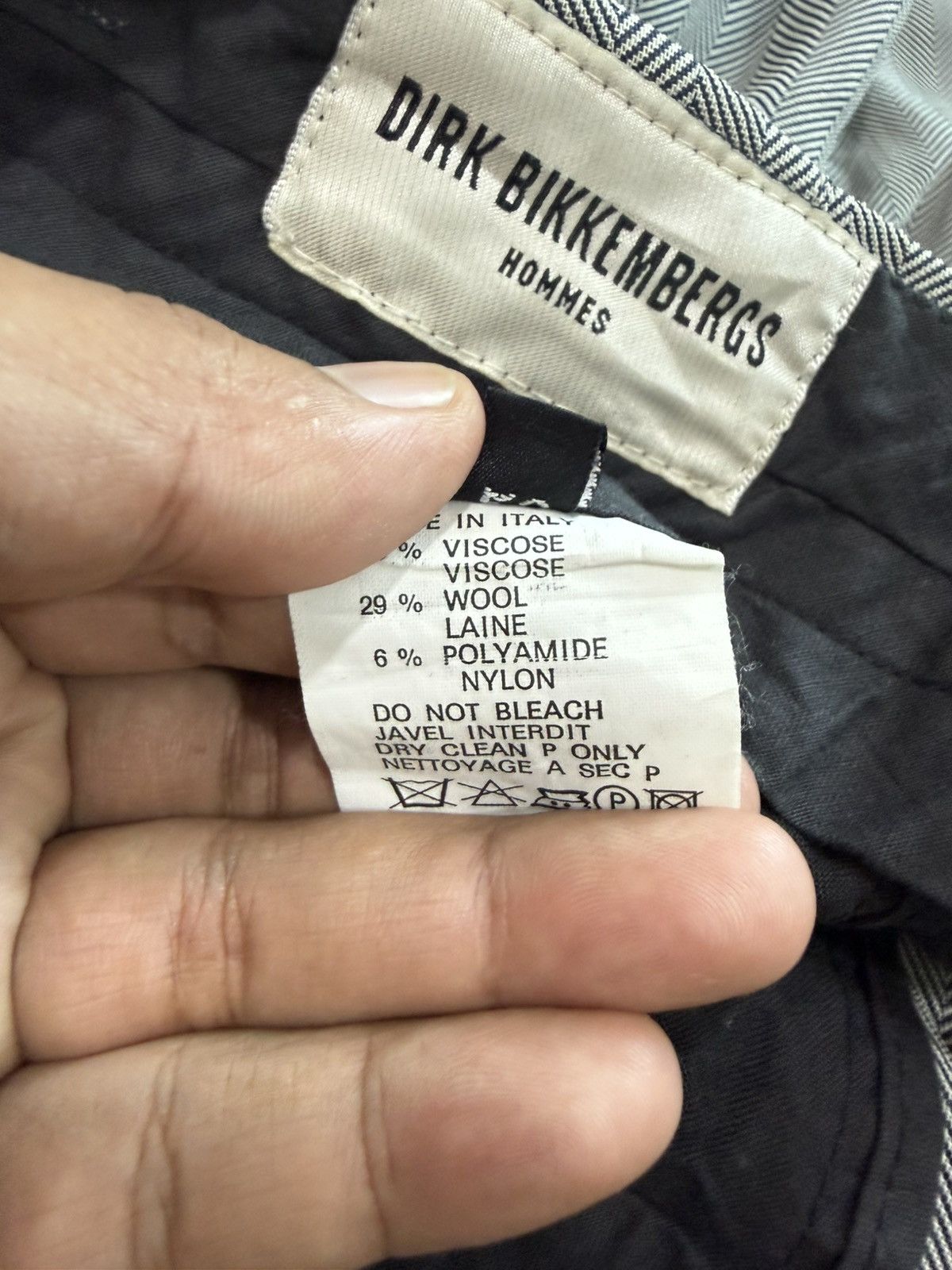Dirk Bikkembergs Dirk Bikkembergs Herringbone Rayon Casual Pants Italy Made Size US 32 / EU 48 - 8 Thumbnail