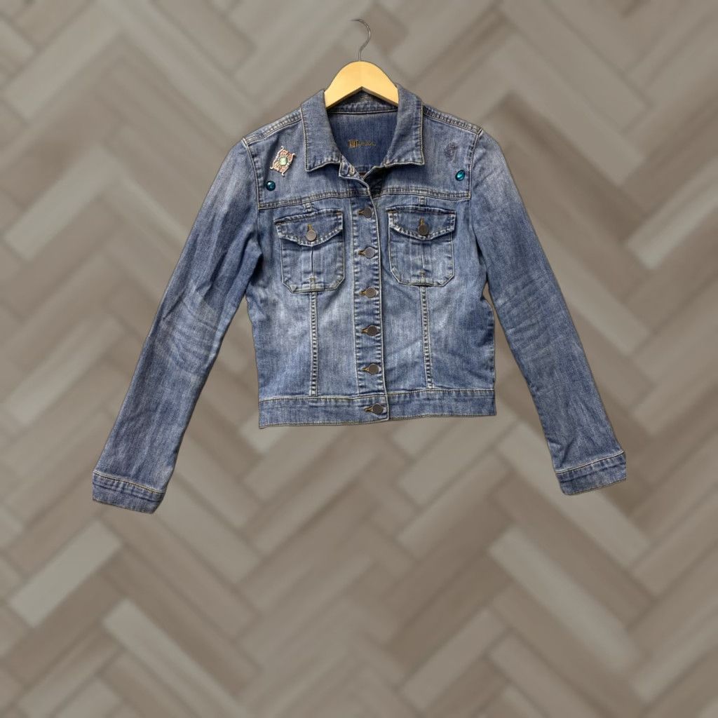 Vintage Kut From the Kloth Denim Jacket Women's Small Blue Trucker Stretch Slim /130-18 Size S / US 4 / IT 40 - 1 Thumbnail