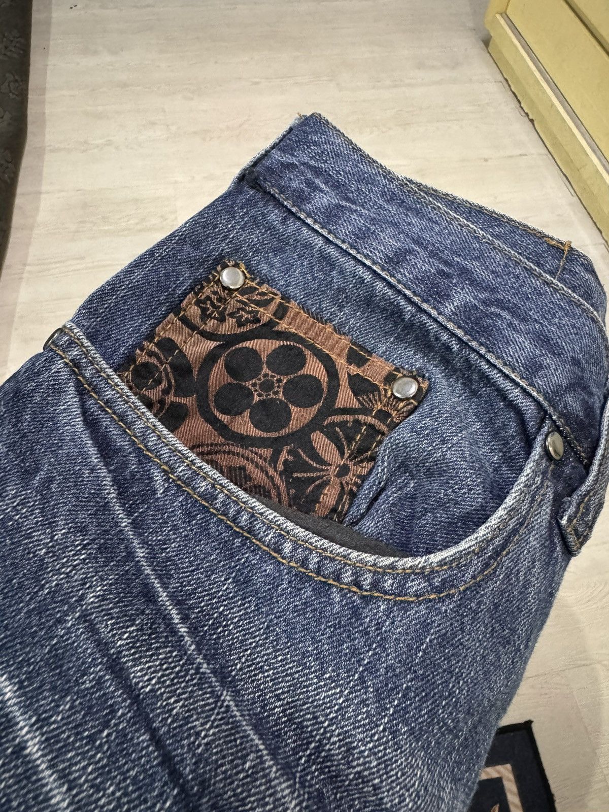 Japanese Brand Koi Dragon Sukajan Japan Jeans Embroidered Size 42” Size US 42 / EU 58 - 8 Thumbnail