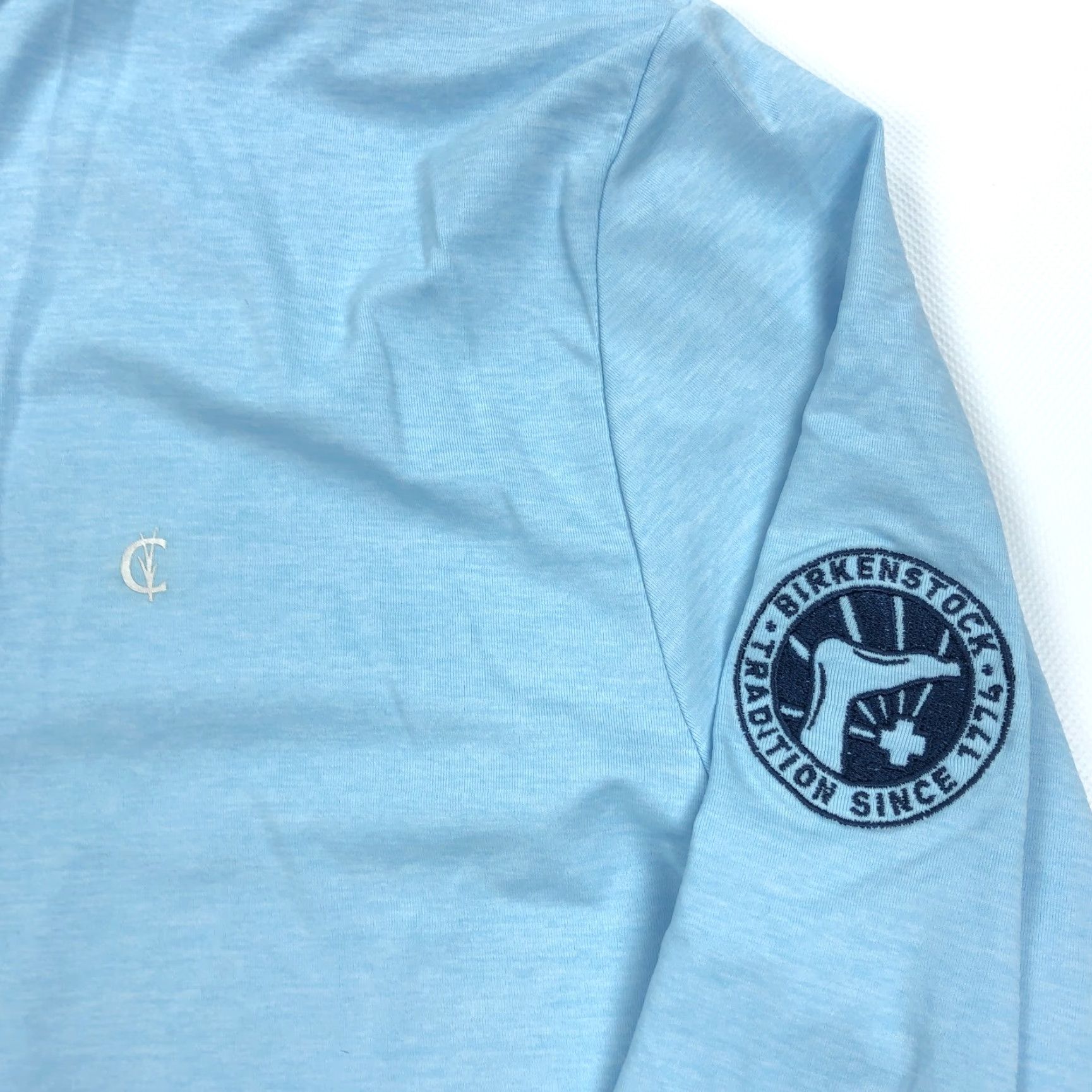 Birkenstock Criquet Mens Pullover 1/4 Zip Blue XL Mock Neck Logo - Regular, Casual, Activewear, Office Wear, Preppy, Brrr, 5-9, Golf, Running, Walking Mens Size US XL / EU 56 / 4 - 2 Thumbnail