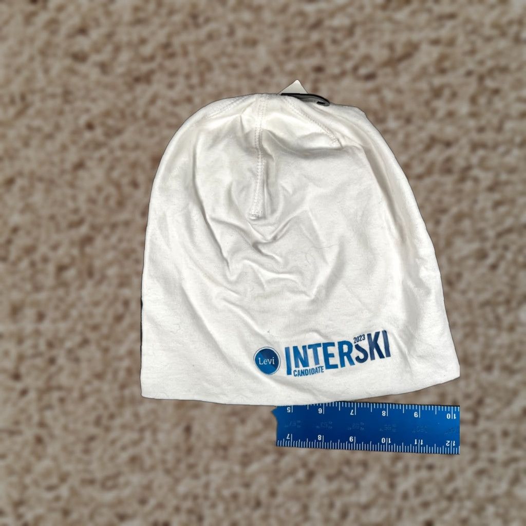 Vintage Interski 2023 Beanie Adult One Size White Knit Cotton Blend Stretch Ski NEW Size ONE SIZE - 1 Thumbnail