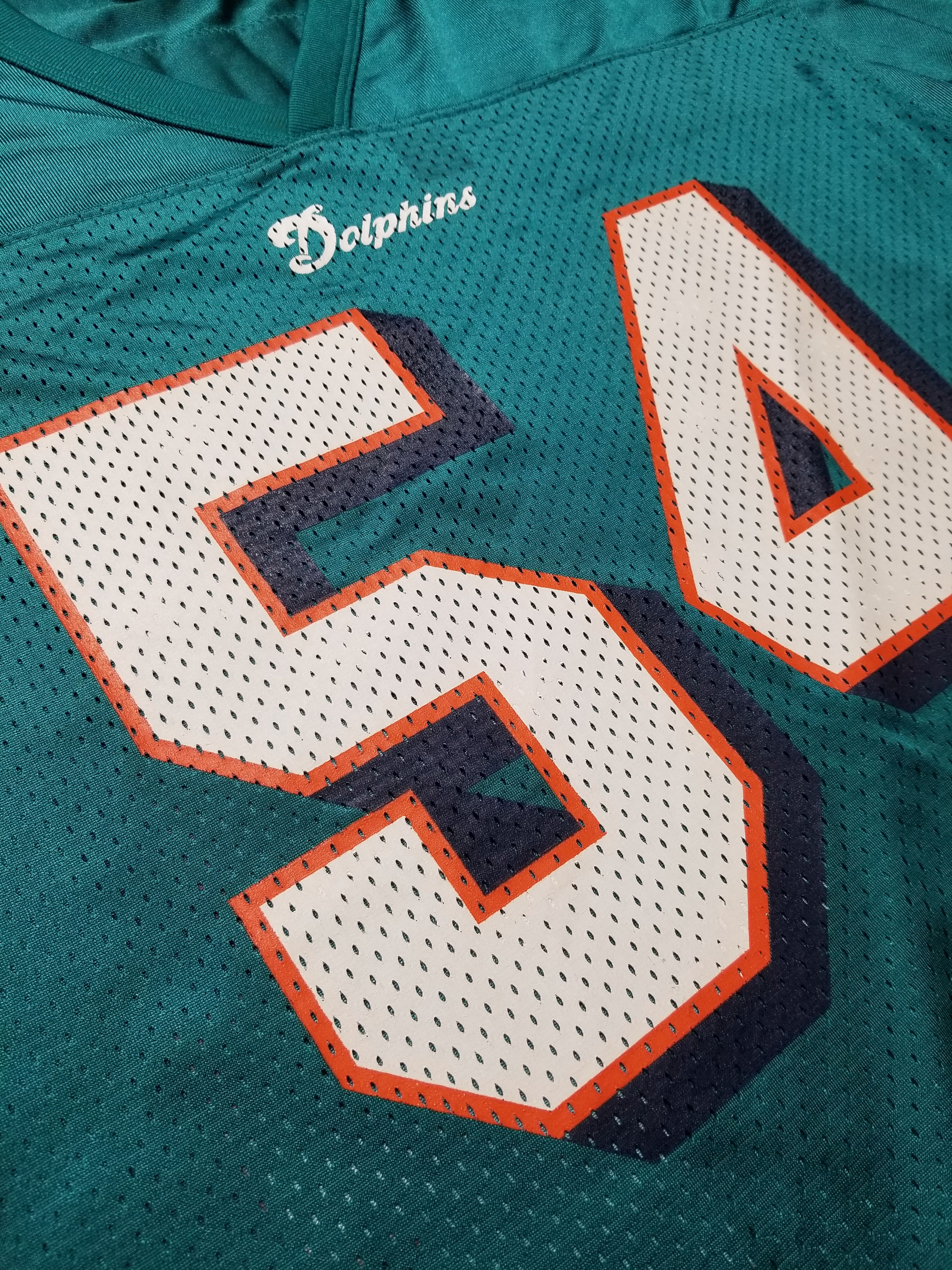 Nike VTG 90s Nike Zach Thomas Miami Dolphins NFL Teal Aqua Jersey Size US M / EU 48-50 / 2 - 16 Thumbnail