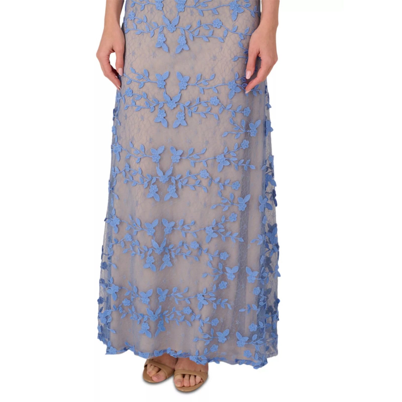 Adrianna Papell Adrianna Women’s V-Neck Embroidered Lace Gown, Size 16, Size XXL / US 16-18 / IT 52-54 - 2 Thumbnail