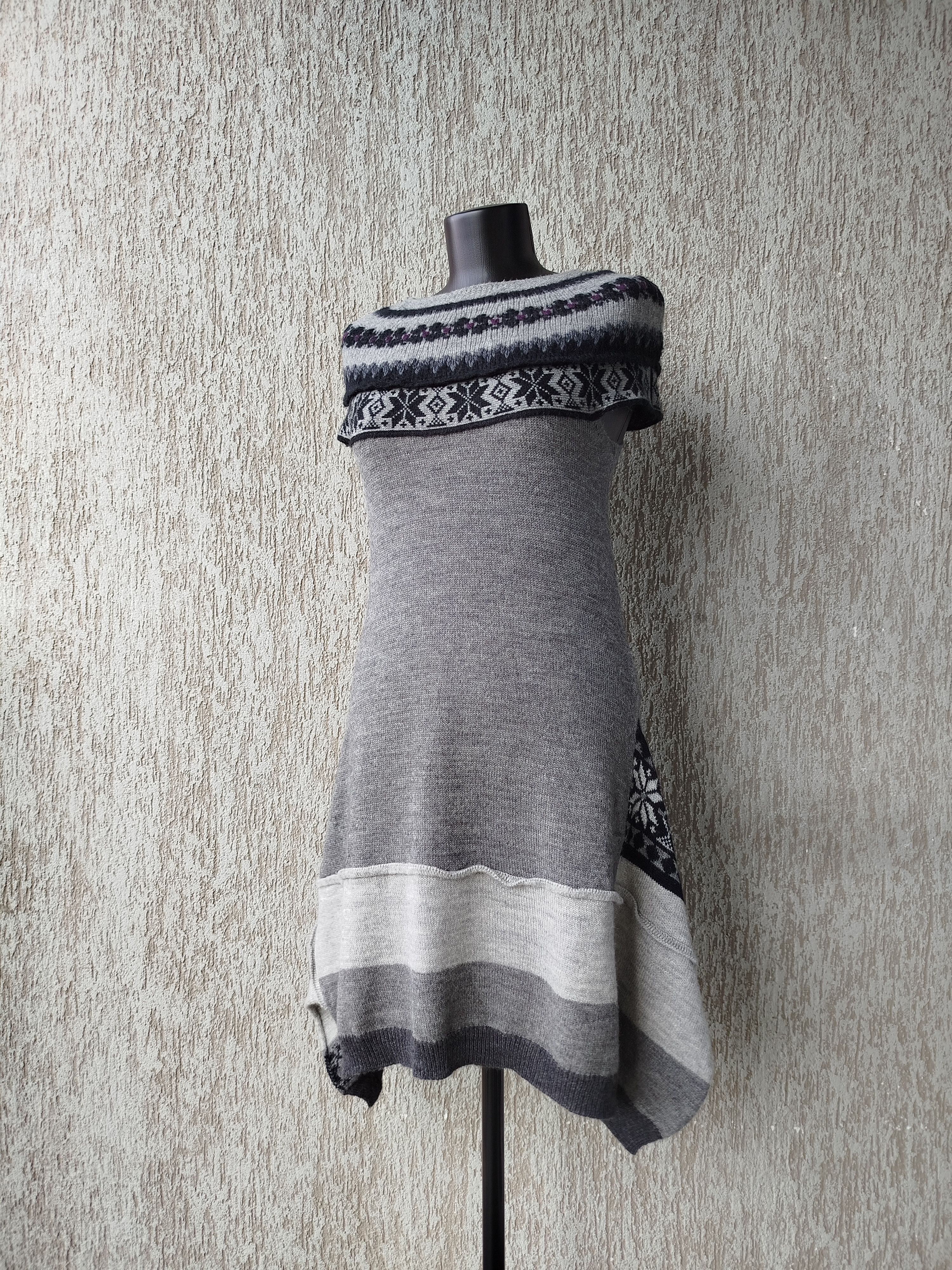 Marithe + Francois Girbaud High Use by Claire Campbell Dress Knit Alpaca Fair Isle Size M / US 6-8 / IT 42-44 - 2 Thumbnail
