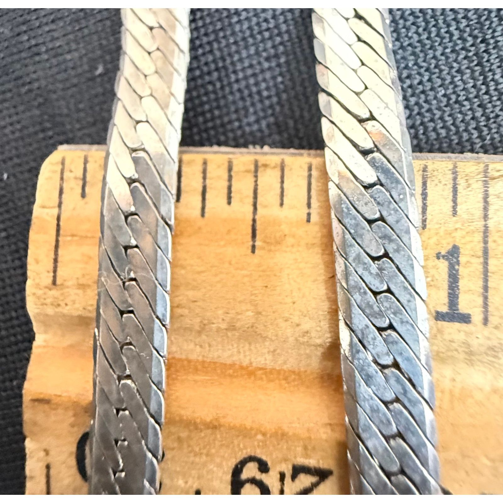 Other Vintage Silver Tone Herringbone Chain Necklace 24.5” Size ONE SIZE - 6 Thumbnail