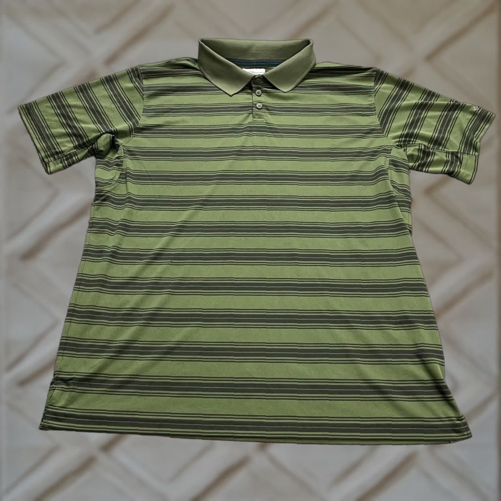 Vintage Columbia City Voyager Polo Shirt Mens 2XL Green Striped Short Sleeve Collared Shirt Polo Size US XXL / EU 58 / 5 - 1 Thumbnail