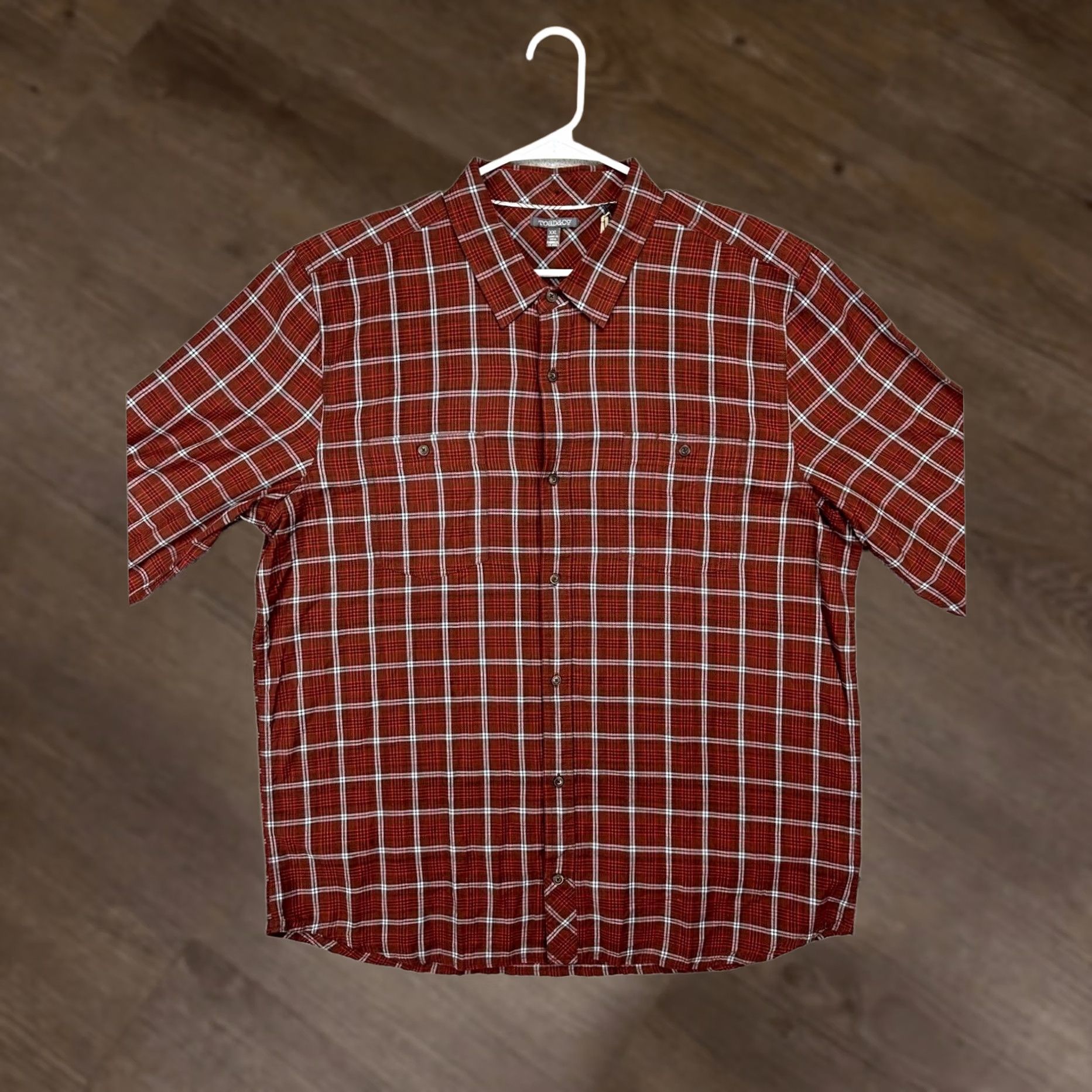 Toad&Co VINTAGE? No. Toad&Co Shirt Mens 2XL Red Tartan Plaid Organic Cotton Button-Up Long Sleeve NEW Size US XXL / EU 58 / 5 - 1 Thumbnail