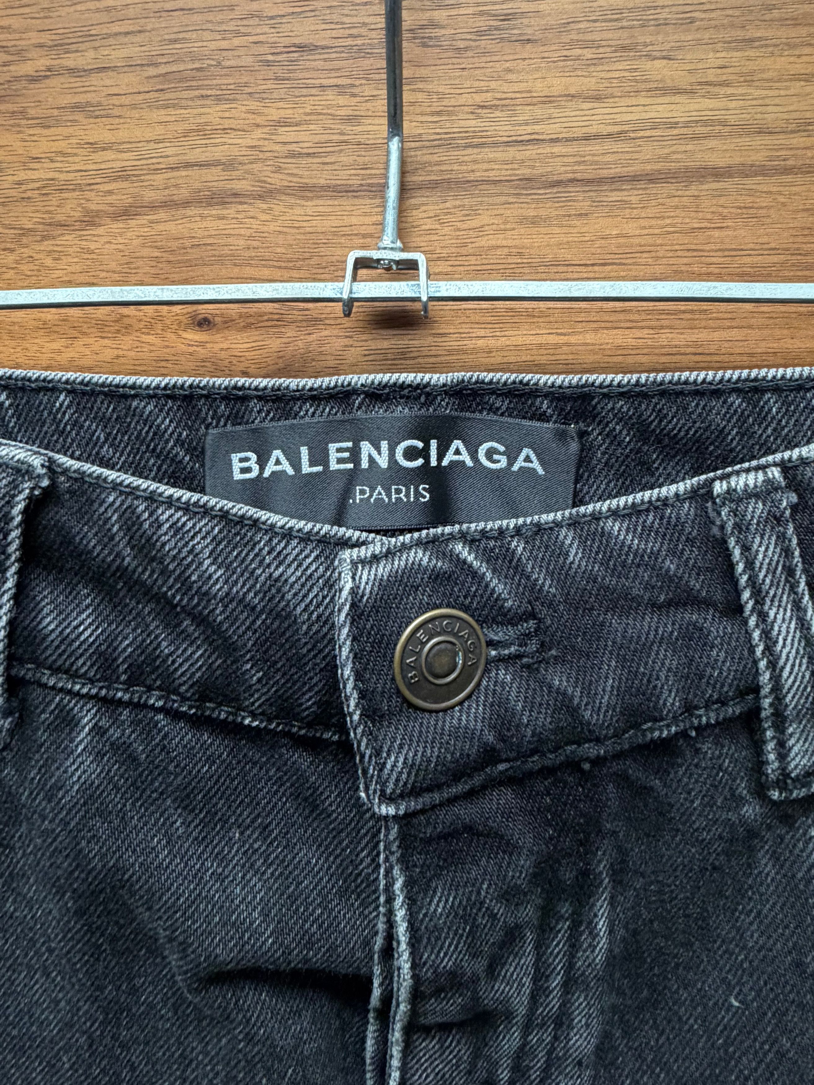 Balenciaga 2018 Balenciaga ‘Red Stripe’ Washed Grey Skinny Jeans Size US 30 / EU 46 - 3 Thumbnail