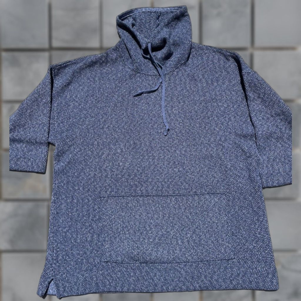 J. Jill J. Jill Women's Sweater Blue High Neck 3/4 Sleeve Knit Boho City Lagenlook Pocket Regular M Size M / US 6-8 / IT 42-44 - 1 Thumbnail