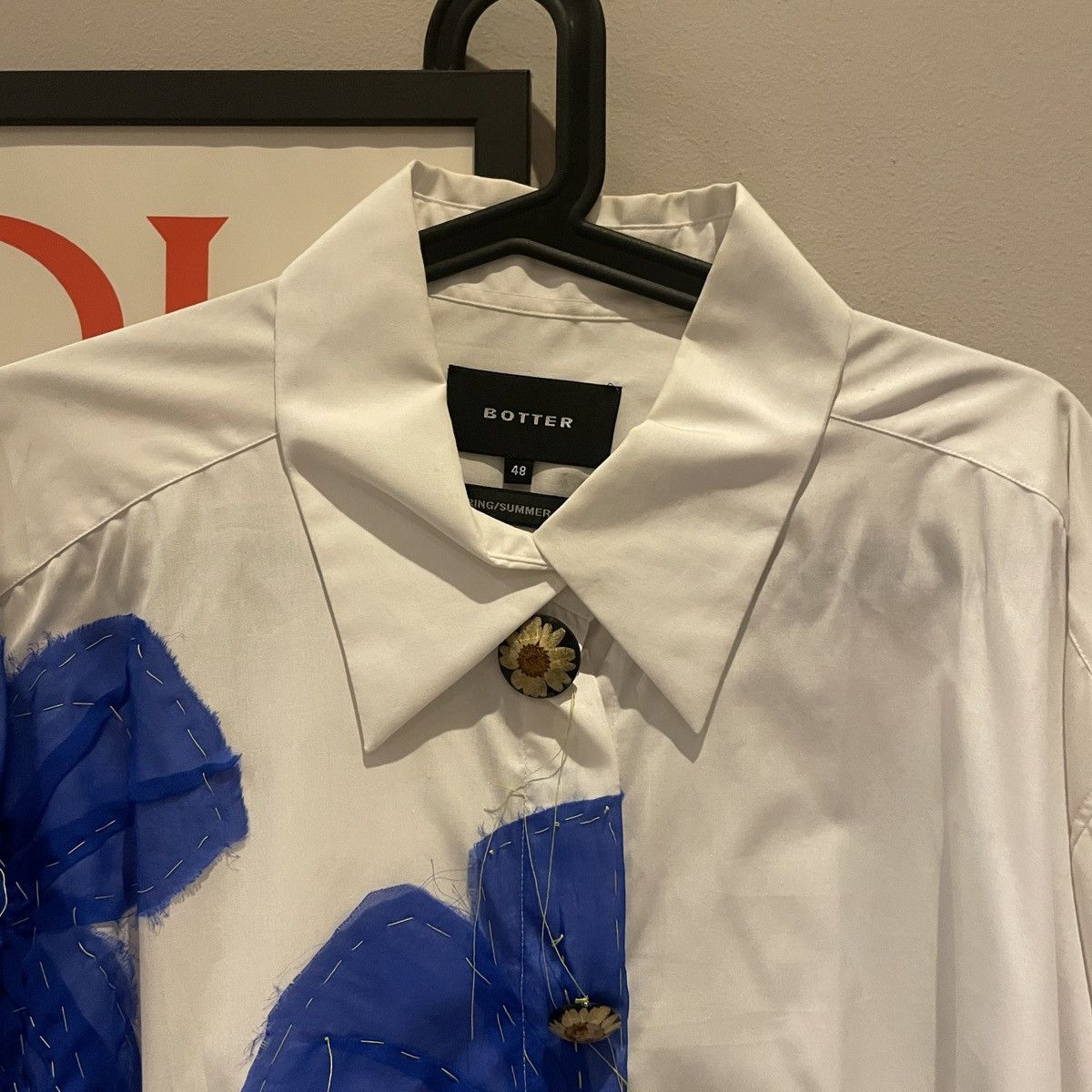 BOTTER Botter White Flower Open Over Shirt Size US M / EU 48-50 / 2 - 11 Thumbnail