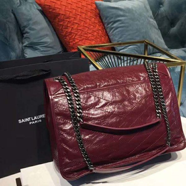 Saint Laurent Paris o1s1wg110924 Size: OS / Niki Large Leather Bag in Maroon Size ONE SIZE - 10 Thumbnail