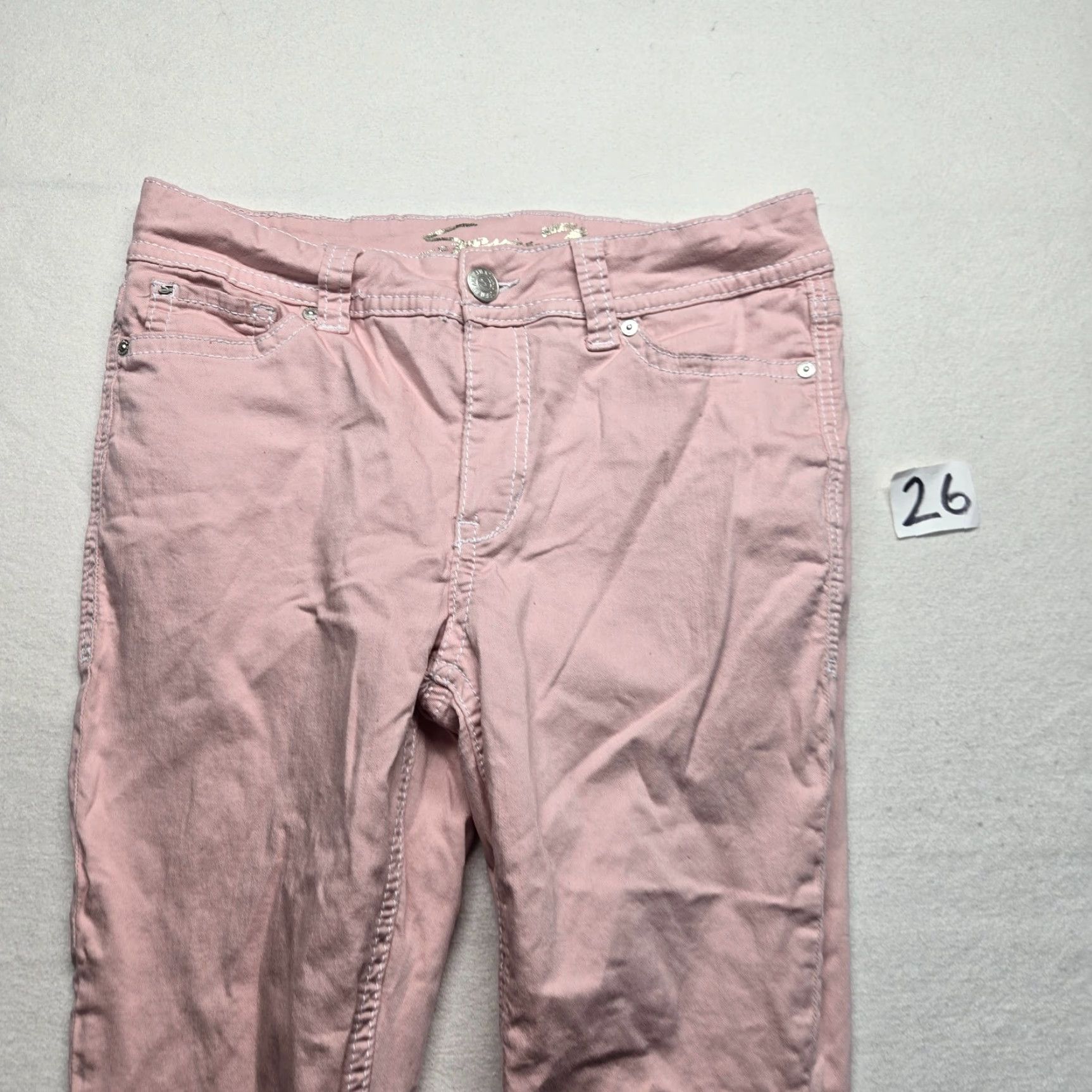 Vintage VINTAGE Seven7 Jeans Women Size 4 Pink Denim Ankle 26in Inseam 5-Pocket Stretch Mid Rise Cotton Blend Size 24" / US 00 / IT 34 - 2 Thumbnail