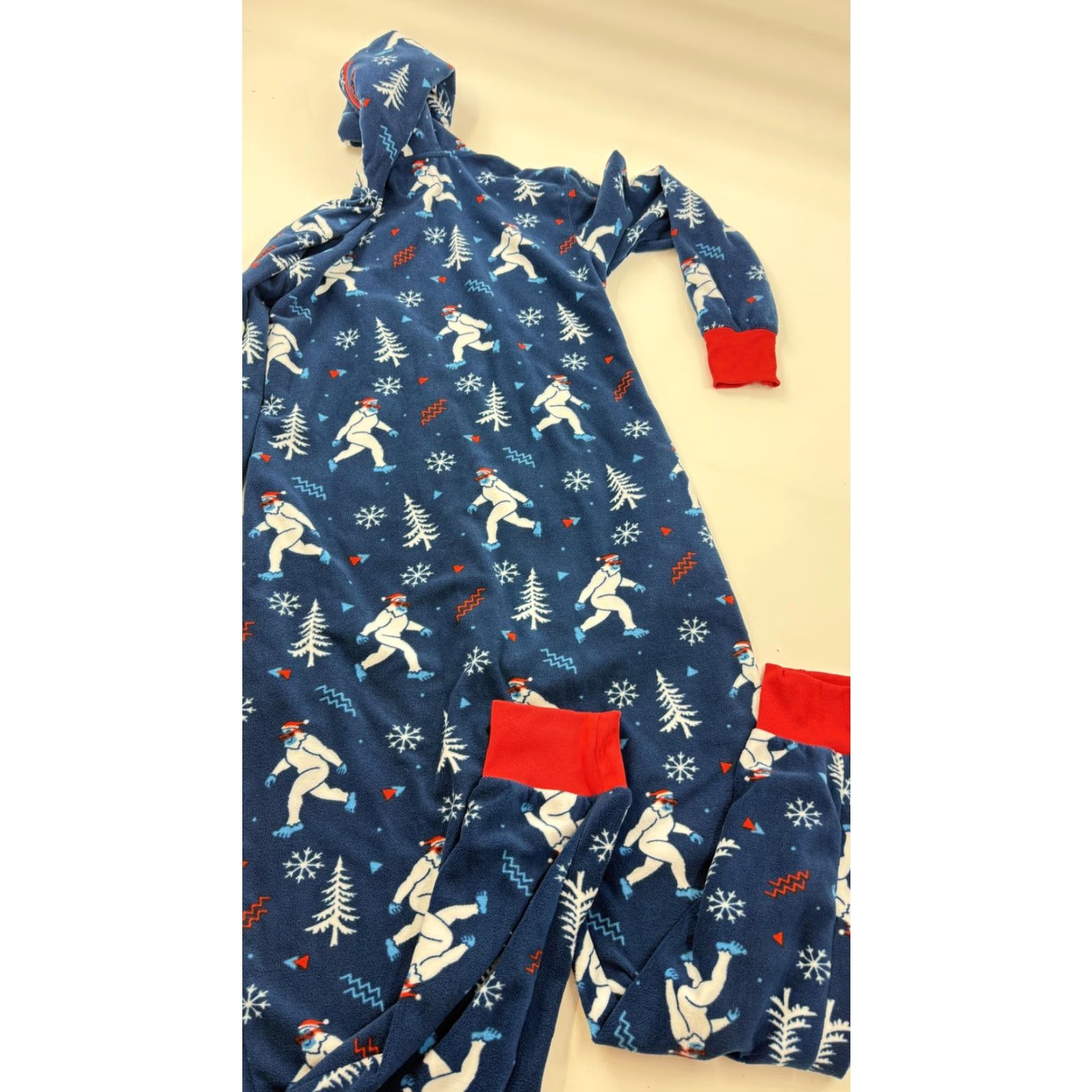 Yeti Tipsy Elves Pajama One-piece Mens Large Blue Fleece Hooded Yeti Christmas Snow Size US L / EU 52-54 / 3 - 5 Thumbnail