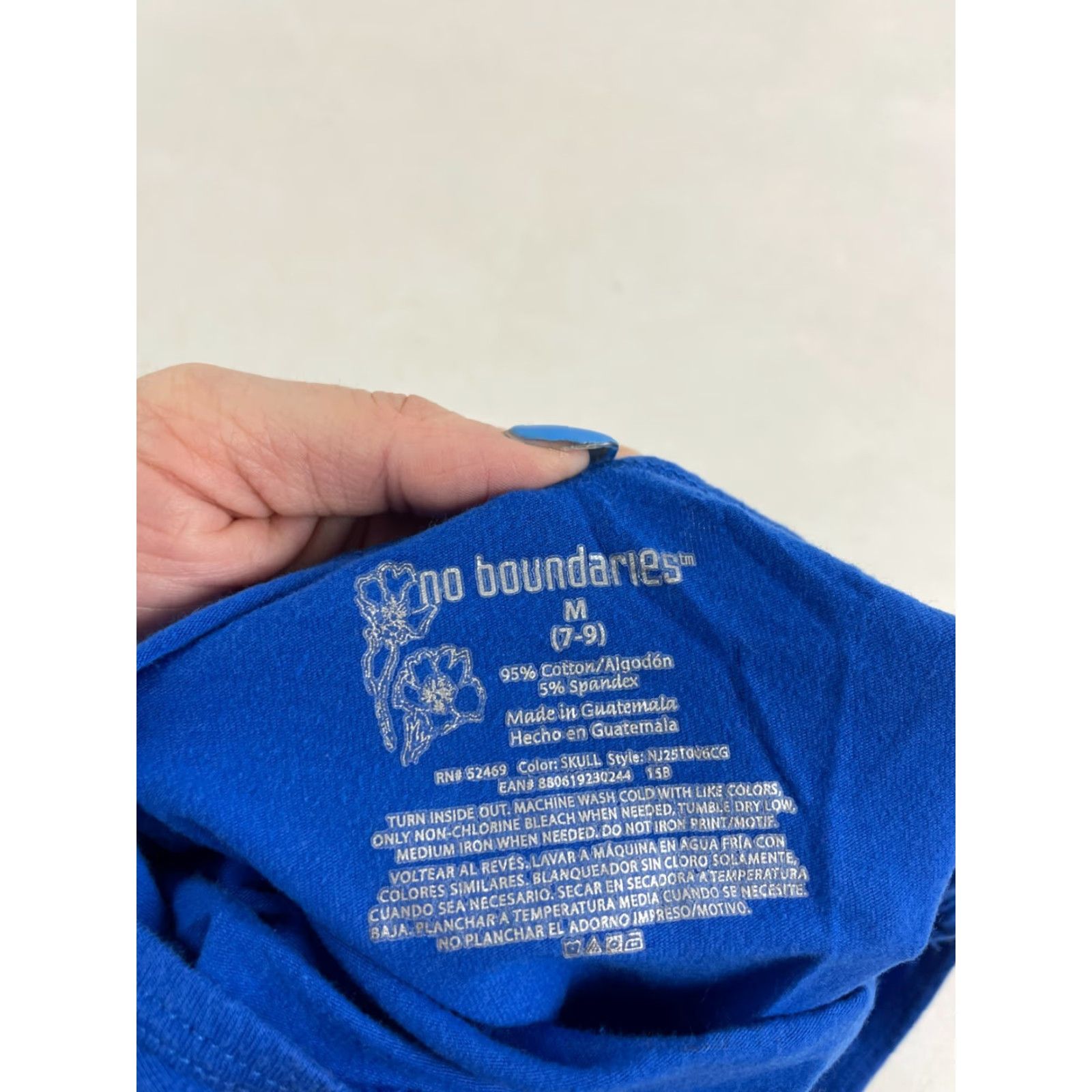 Vintage No Boundaries Tank Top Women's Medium Blue 4th of July Skull Casual Sleeveless Shirt Size M / US 6-8 / IT 42-44 - 6 Thumbnail