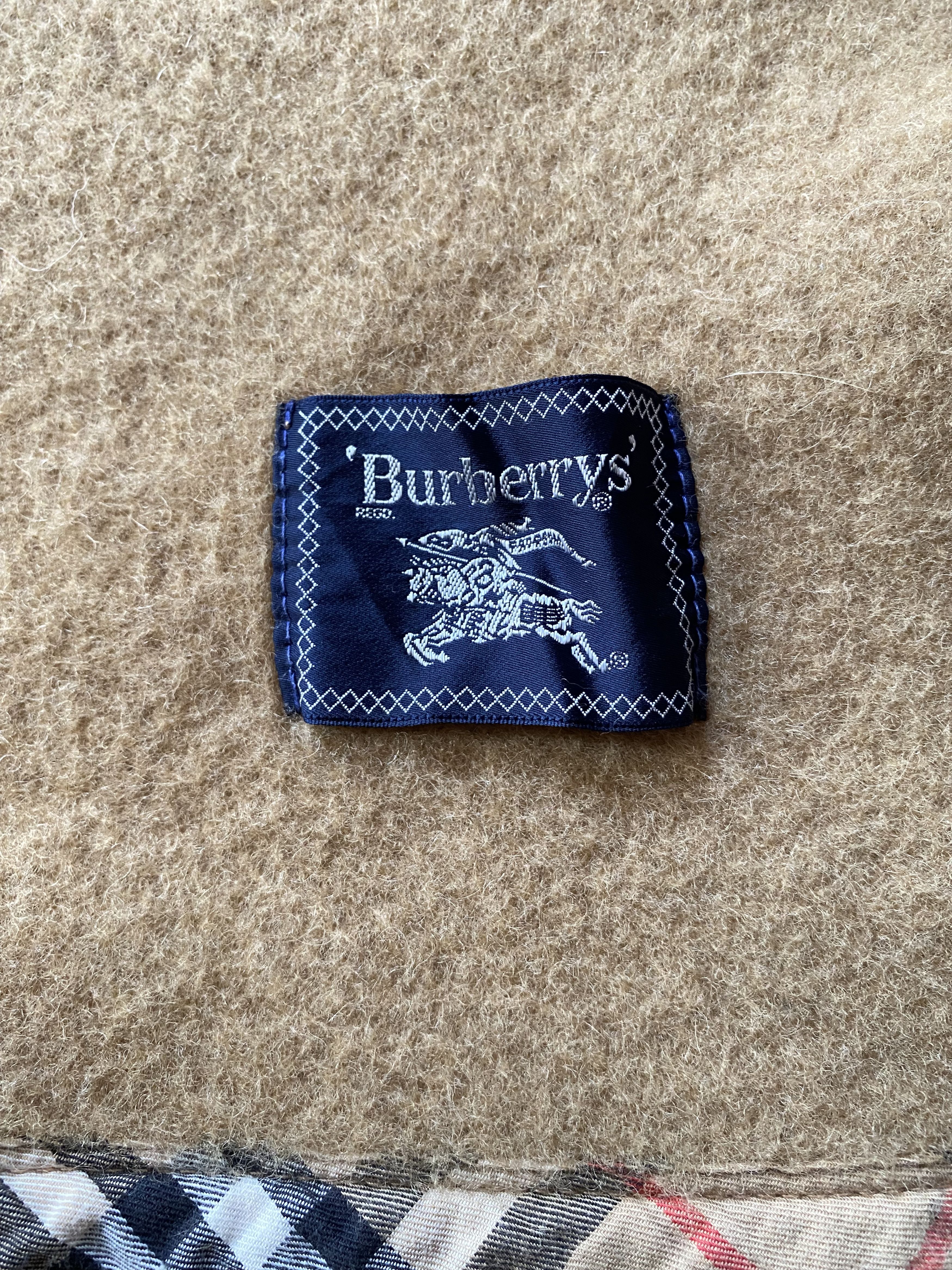 Burberry × Designer 90s Burberrys embroidered logo nova check trim wool blanket Size ONE SIZE - 5 Thumbnail