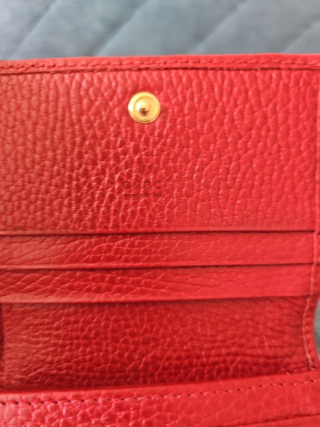 Gucci GUCCI Marmont Red leather compact wallet Size ONE SIZE - 3 Thumbnail