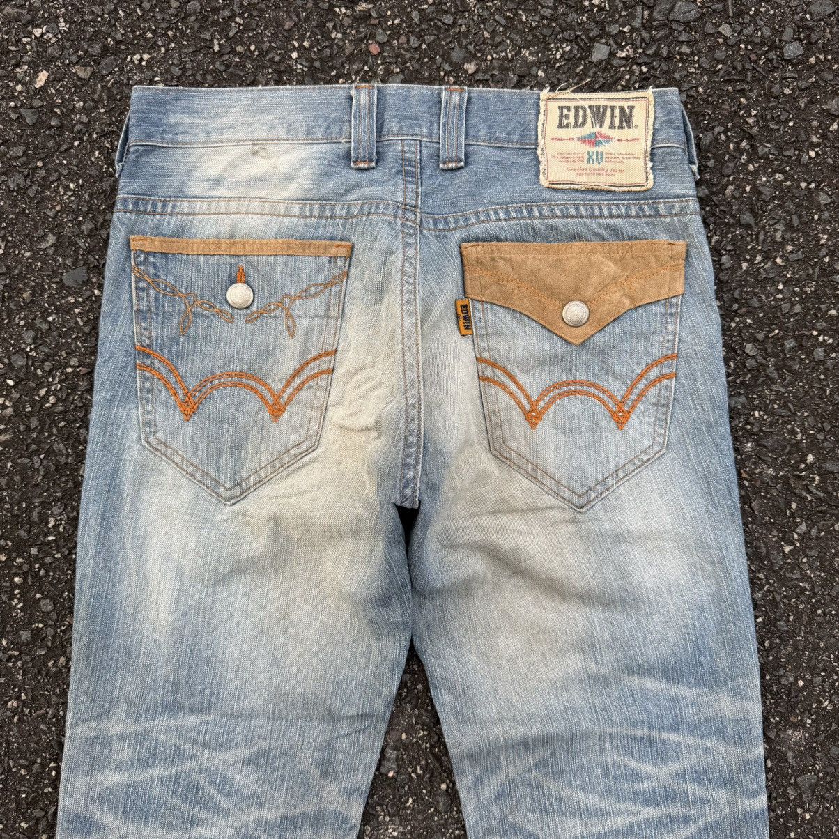 Edwin VINTAGE EDWIN FLARE FADED RIPPEP JEAN DENIM PANTS Size US 35 - 10 Thumbnail