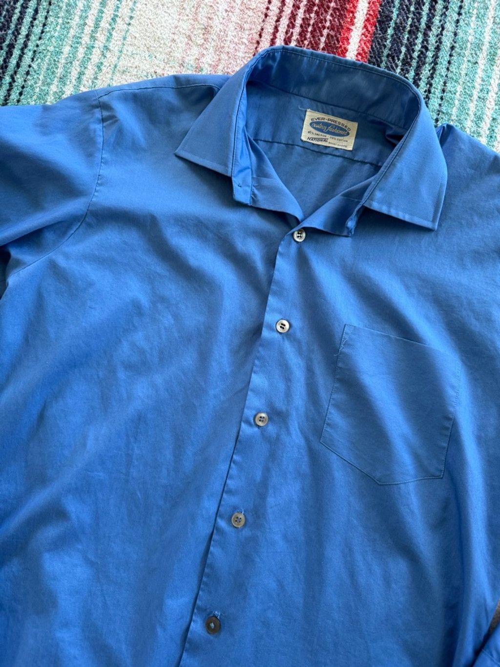 Vintage Vintage National Shirt Shops Blue Casual Button Down Shirt M Size US M / EU 48-50 / 2 - 2 Thumbnail
