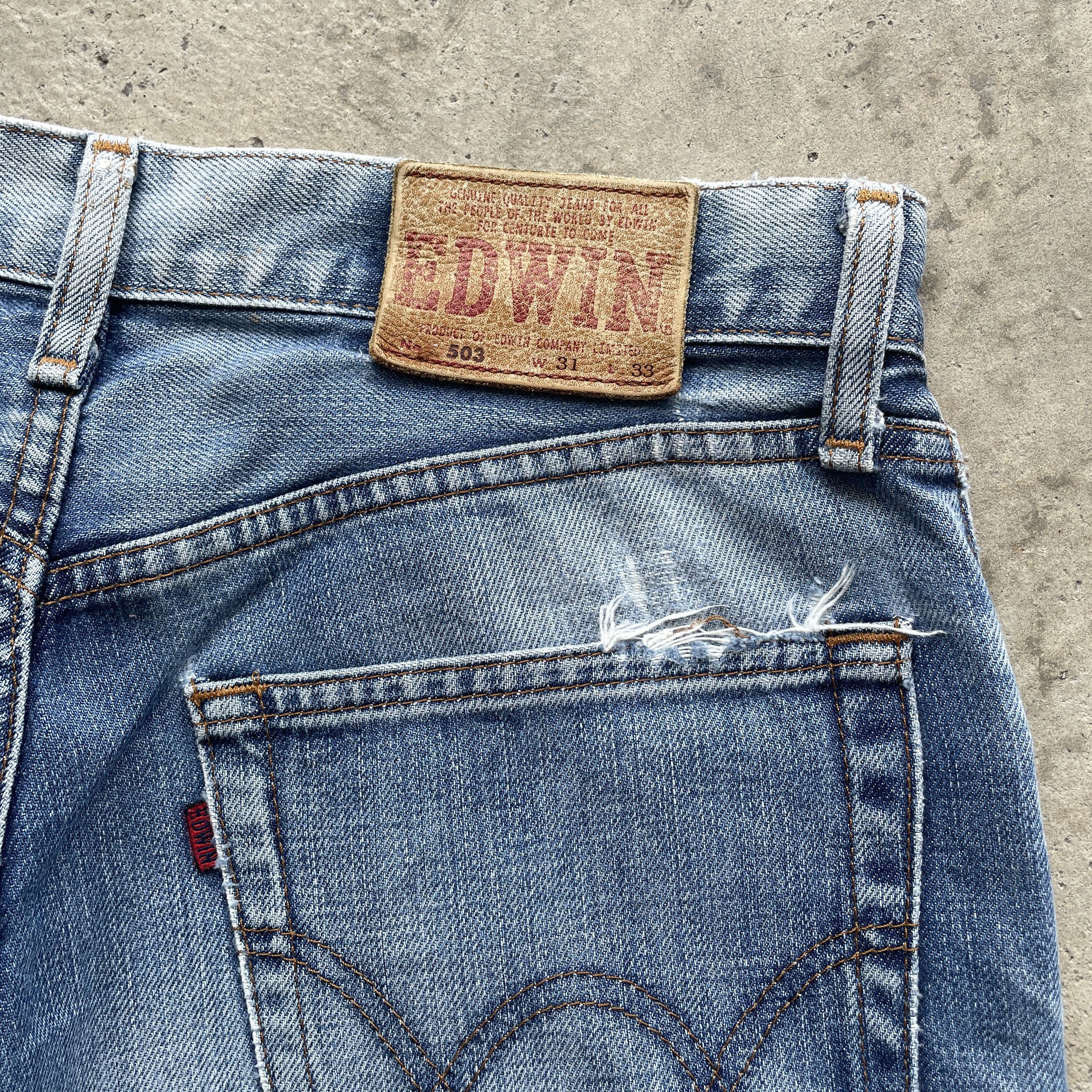 Edwin × Japanese Brand VINTAGE EDWIN 503 REGULAR DEMIM PANTS FADED JEANS W30x28.5 Size US 30 / EU 46 - 8 Thumbnail