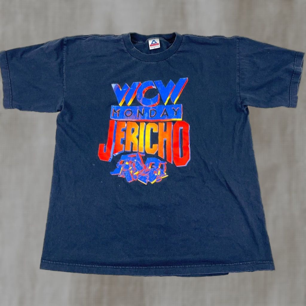 AAA VINTAGE WCW Nike Shirt Men XL Black Tee Chris Jericho Nitro Wrestling 90s Adult Faded Size US XL / EU 56 / 4 - 1 Thumbnail