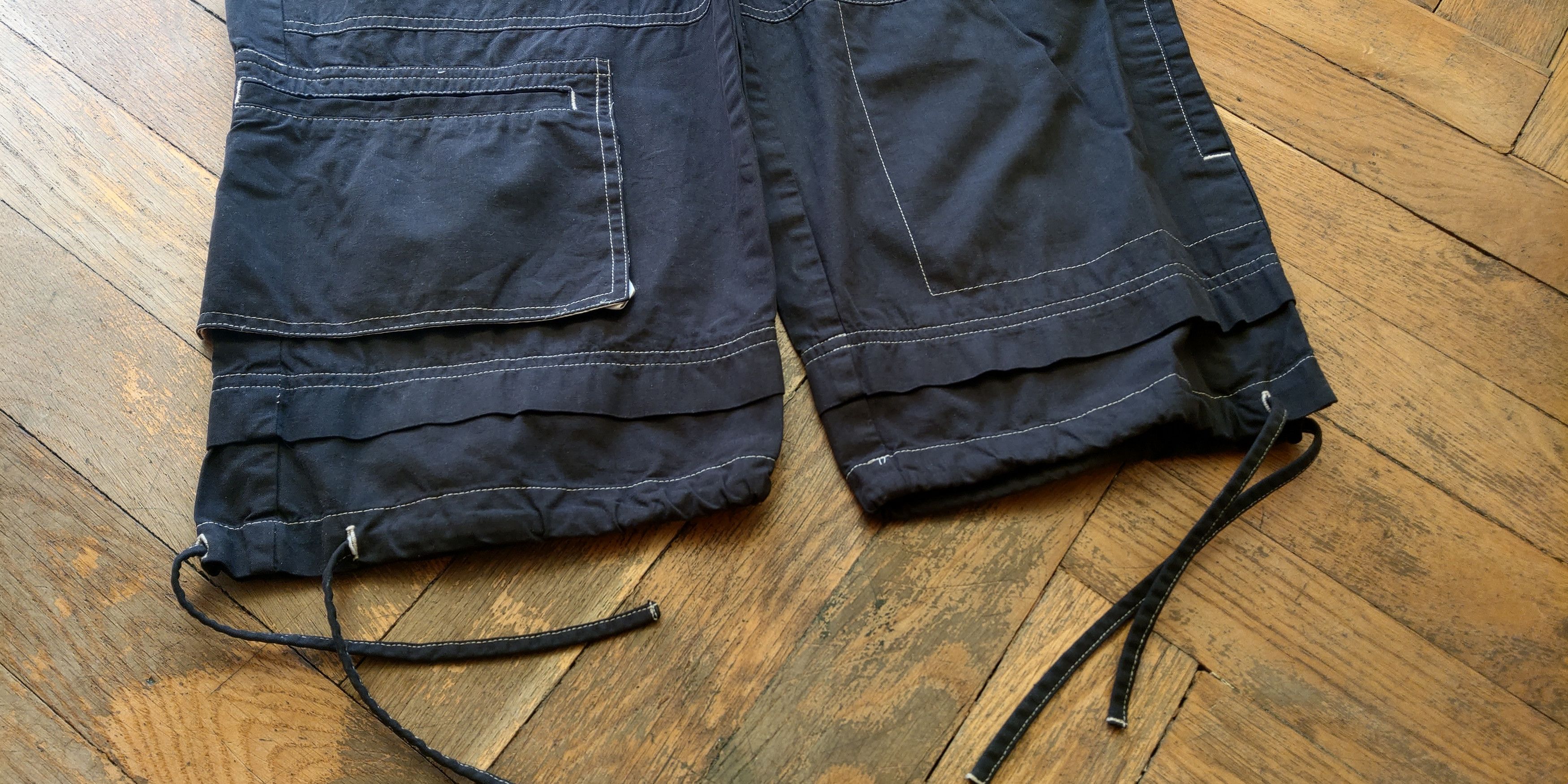 Vintage Asymmetric 3/4 Pants Flared Shorts Rave opium grunge Cargo M Size US 32 / EU 48 - 5 Thumbnail