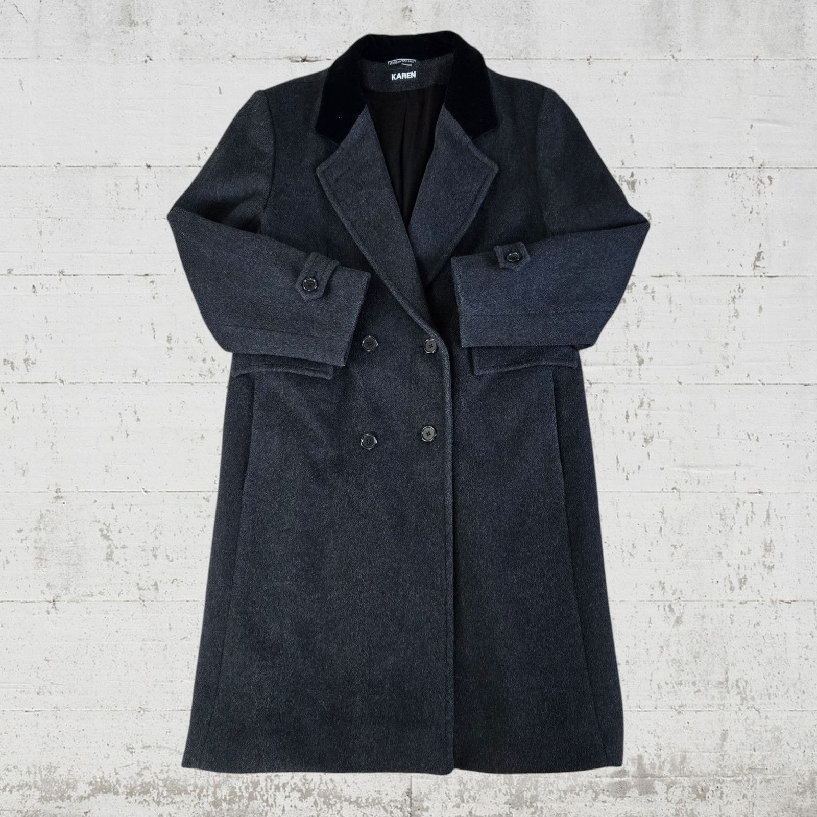 Vintage Vintage 80s Wool Cashmere Overcoat Size 14 Size XL / US 12-14 / IT 48-50 - 2 Thumbnail