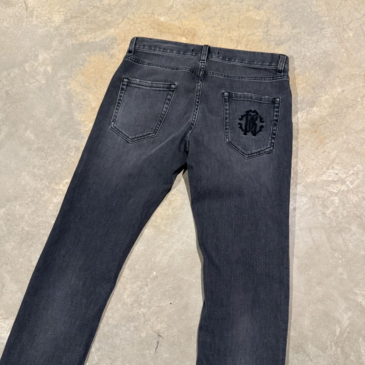 Roberto Cavalli Roberto Cavalli Faded Grey Logo Slim Cut Jeans ERD Grunge Size US 31 - 3 Thumbnail