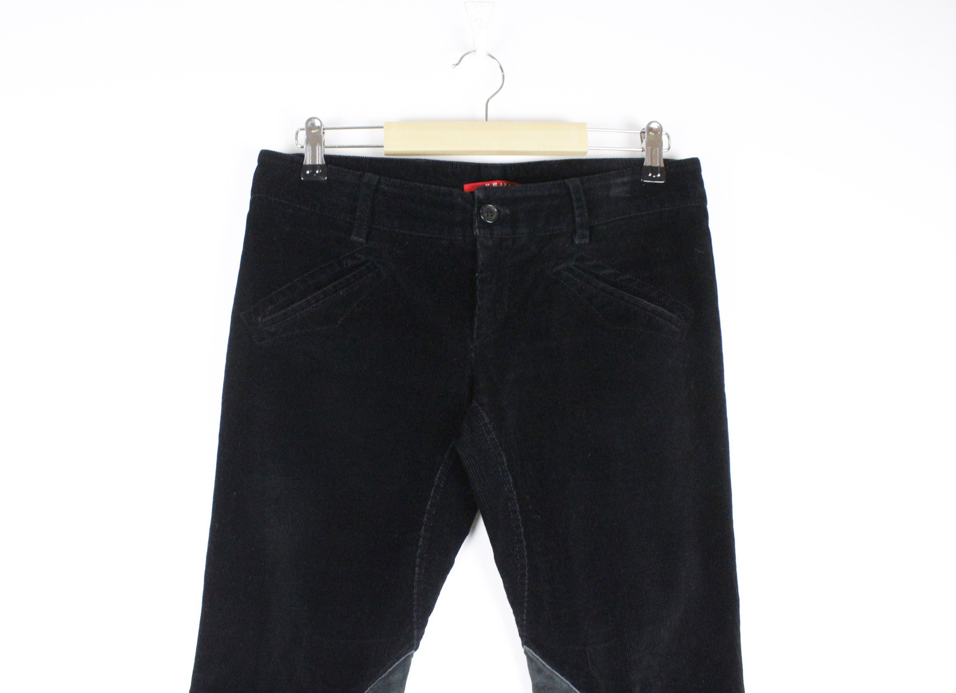 Prada Prada Logo Corduroy Velvet Leather Applique Track Pants Size 27" / US 4 / IT 40 - 2 Thumbnail