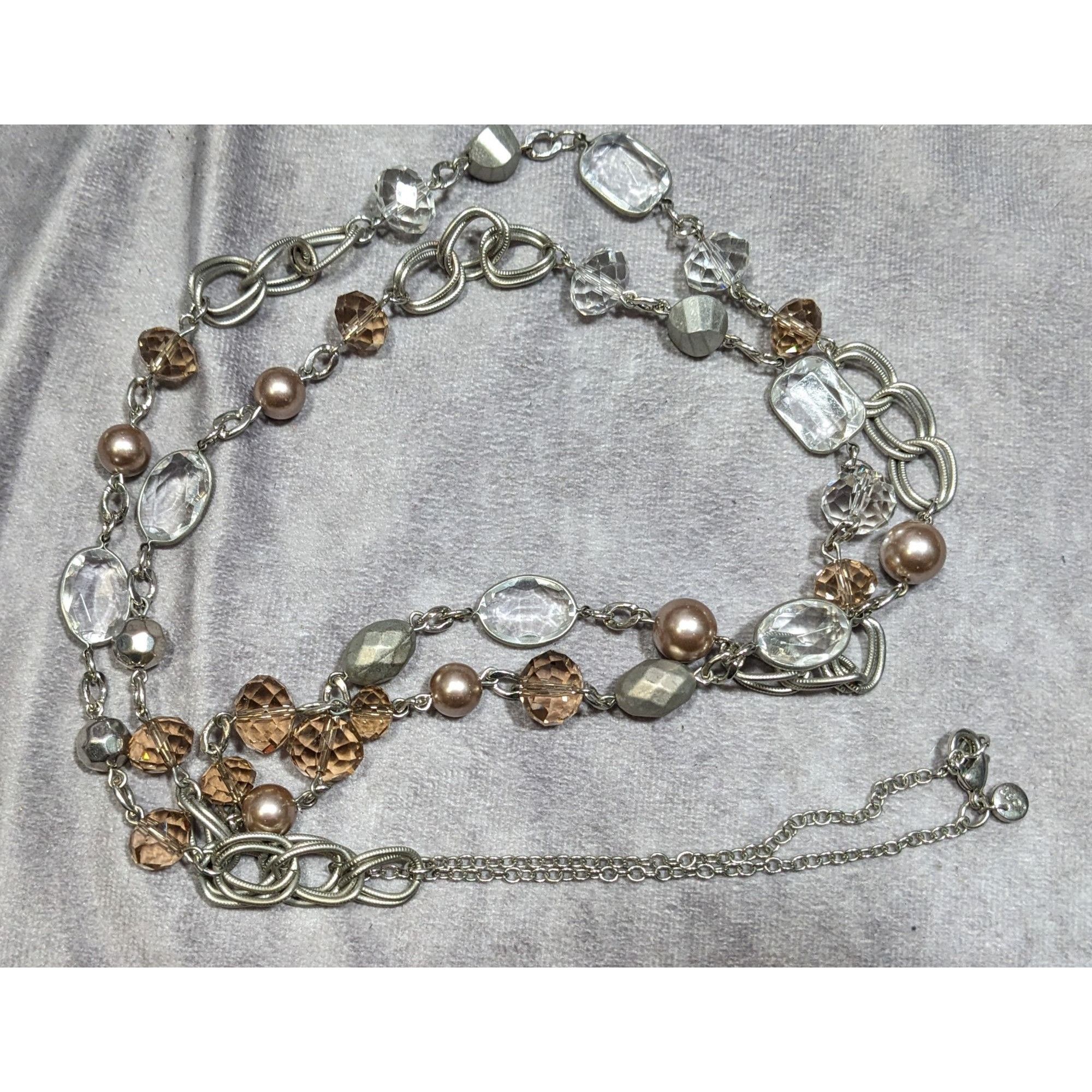 Loft Loft Crystal And Faux Pearl Opera Necklace Size ONE SIZE - 6 Thumbnail