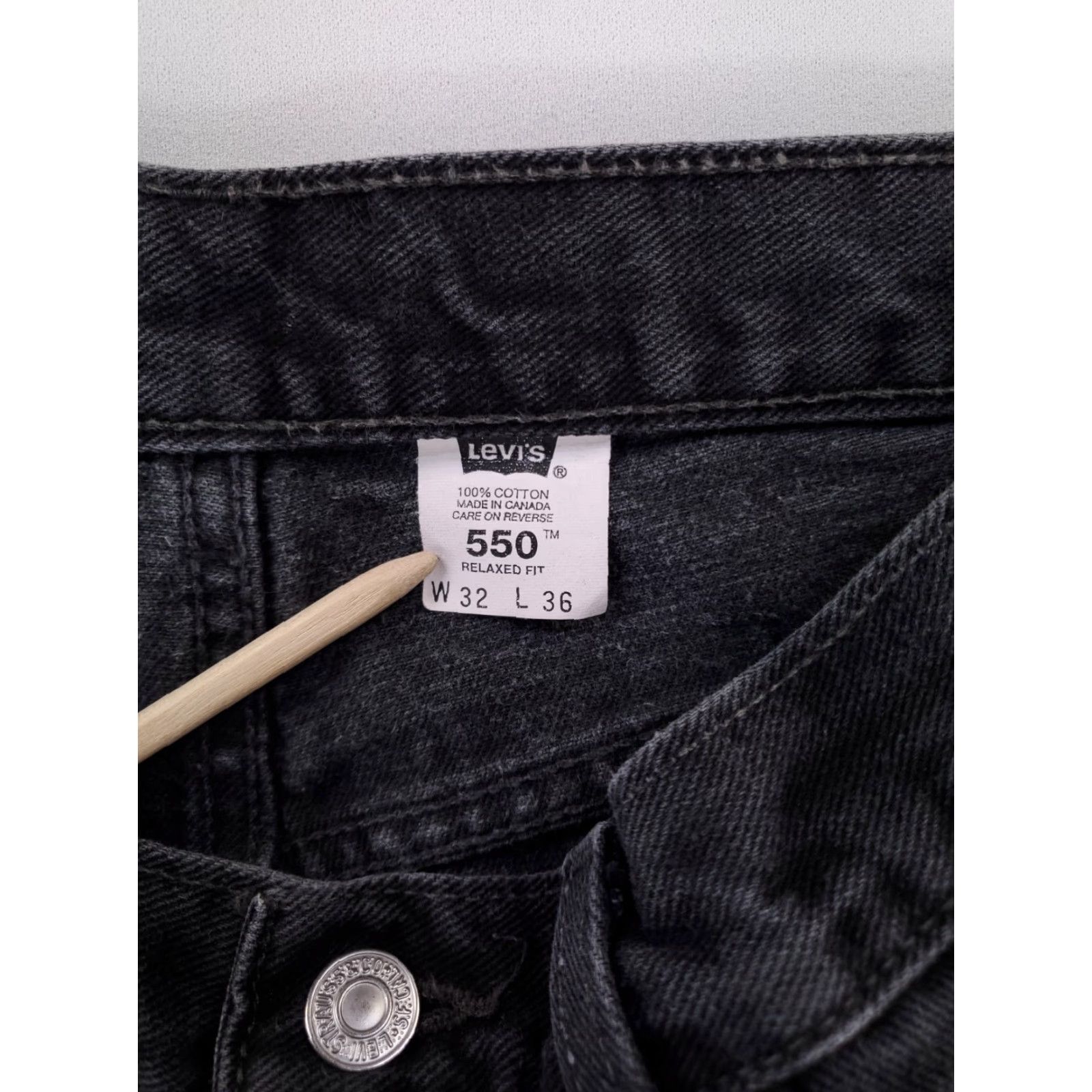 Levi's Levi's 550 VTG Y2K Jeans Black Zip Fly Mens 32 X 36 (32 X 34 Actual) Baggy Men Jeans Black 32 Mens Size US 32 / EU 48 - 5 Thumbnail