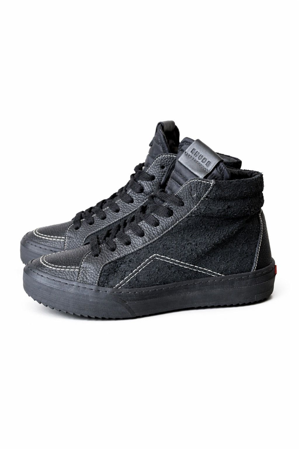 Rhude Rhude Leather High-Top Sneakers – Black – size 9 Size US 9 / EU 42 - 1 Thumbnail