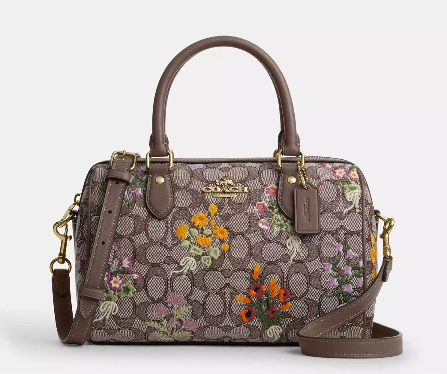 Coach Rowan Satchel Bag With Floral Embroidery CDZ01 Size ONE SIZE - 16 Thumbnail