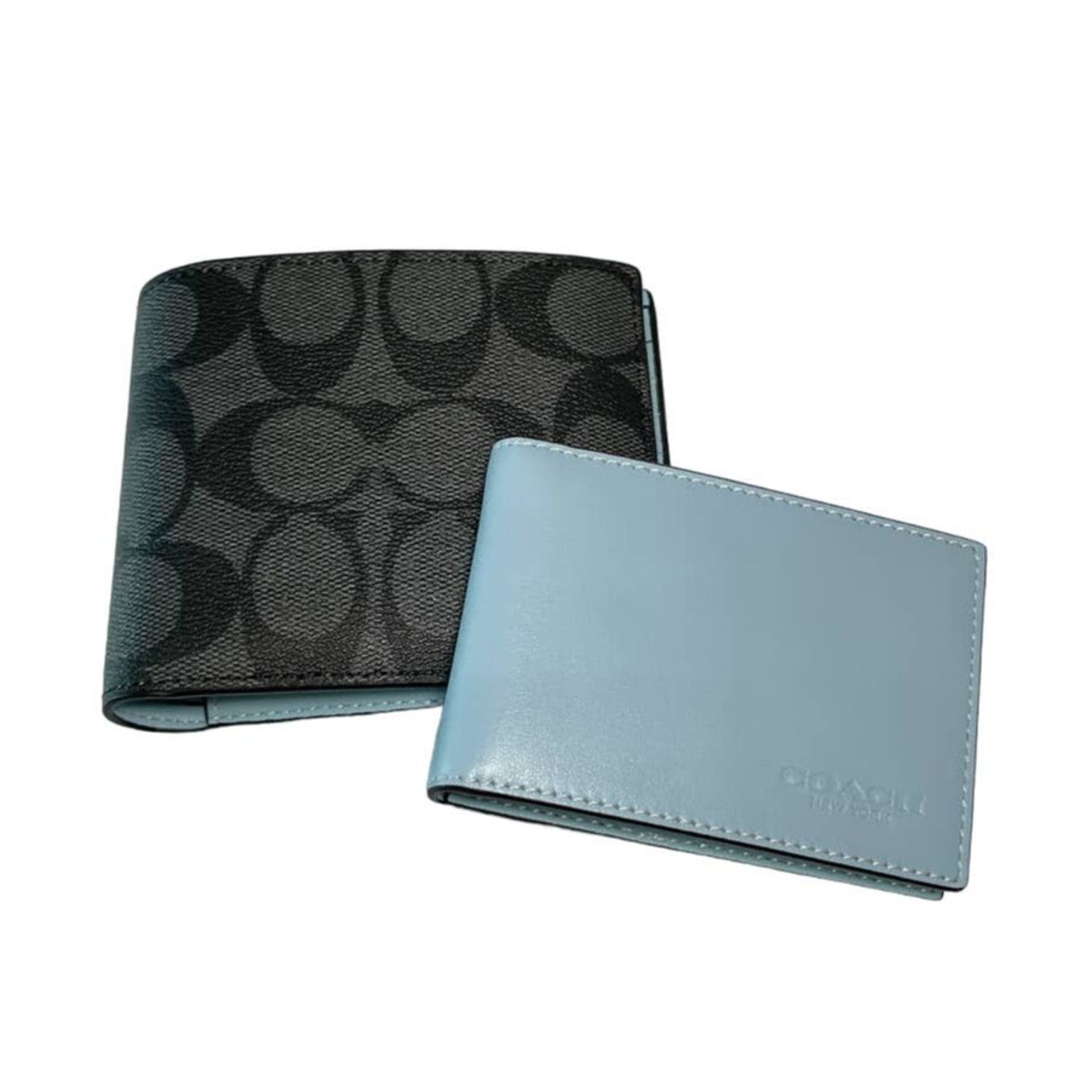 Coach Coach Boxed 3 In 1 Signature Wallet Charcoal / Bright Blue Size ONE SIZE - 1 Thumbnail