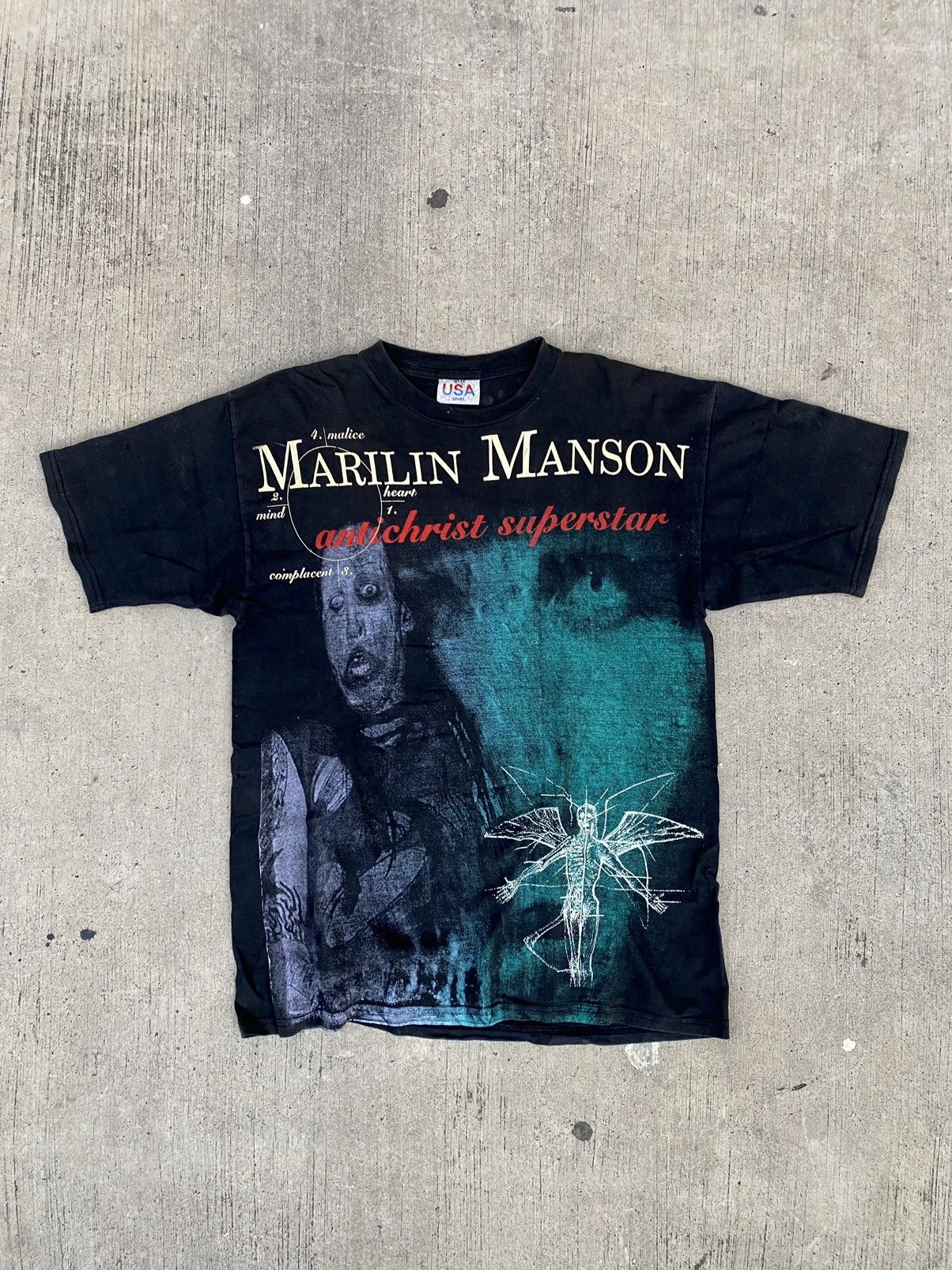 image of Vintage Marilin Manson "antichrist Superstar " Mexican Bootleg in Black, Men's (Size XL)