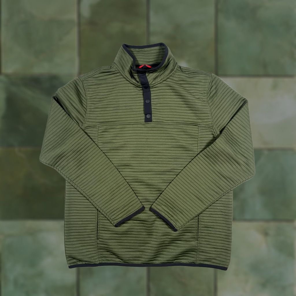 Vintage Gerry Sweatshirt Mens Large Green Fleece Quarter Snap Pullover Ribbed Textured Size US L / EU 52-54 / 3 - 1 Thumbnail