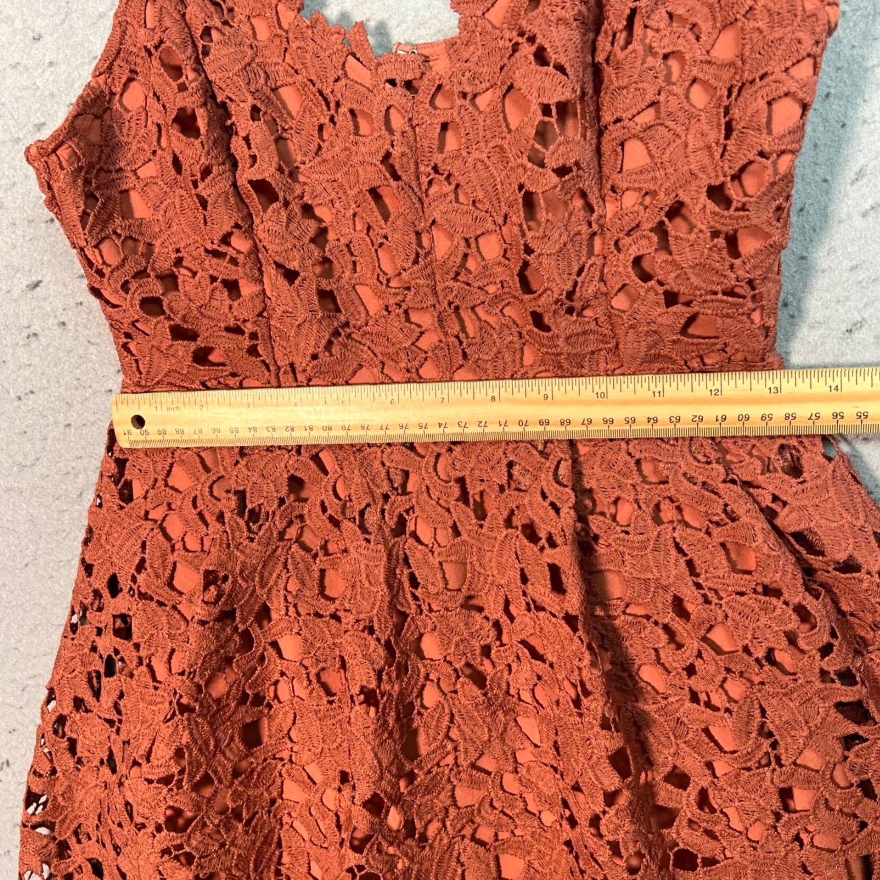 ASTR The Label VINTAGE ASTR The Label Womens Midi Dress Sleeveless Floral Lace Rust Red M Floral A-Line Maxi Women Size M / US 6-8 / IT 42-44 - 7 Thumbnail