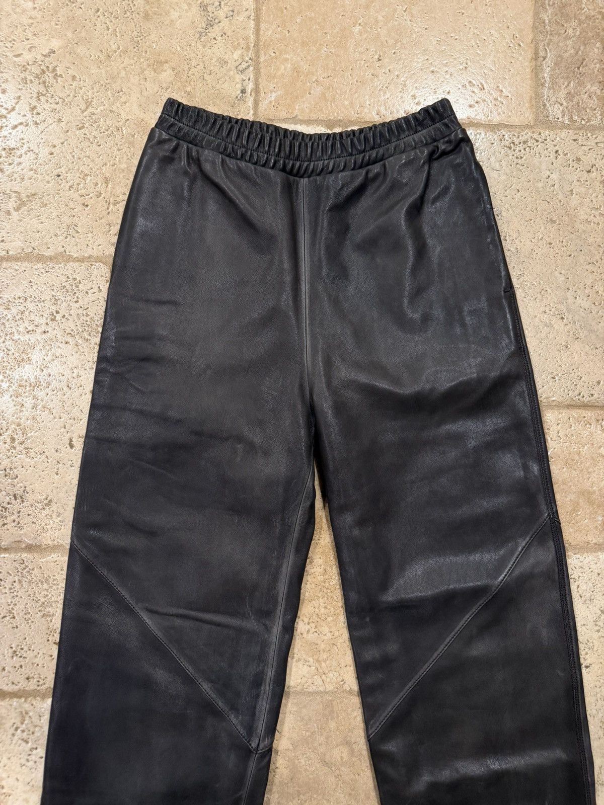 Acne Studios Acne Studios Leather Dark Brown Straight Leg Pants Size 32" / US 10 / IT 46 - 7 Thumbnail