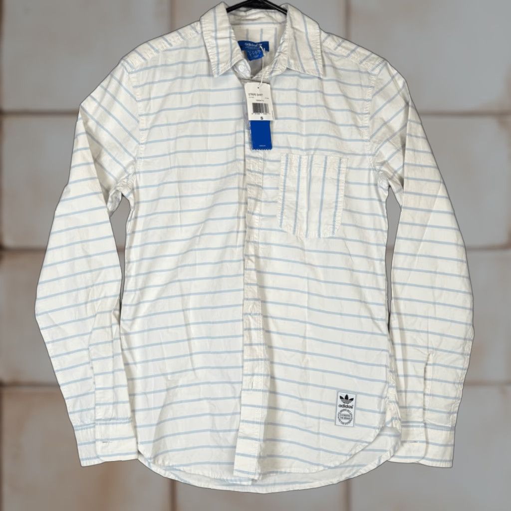 Adidas Adidas Shirt Womens Small S Multicolor Striped Long Sleeve Button-Up Casual Button-Down Size S / US 4 / IT 40 - 1 Thumbnail