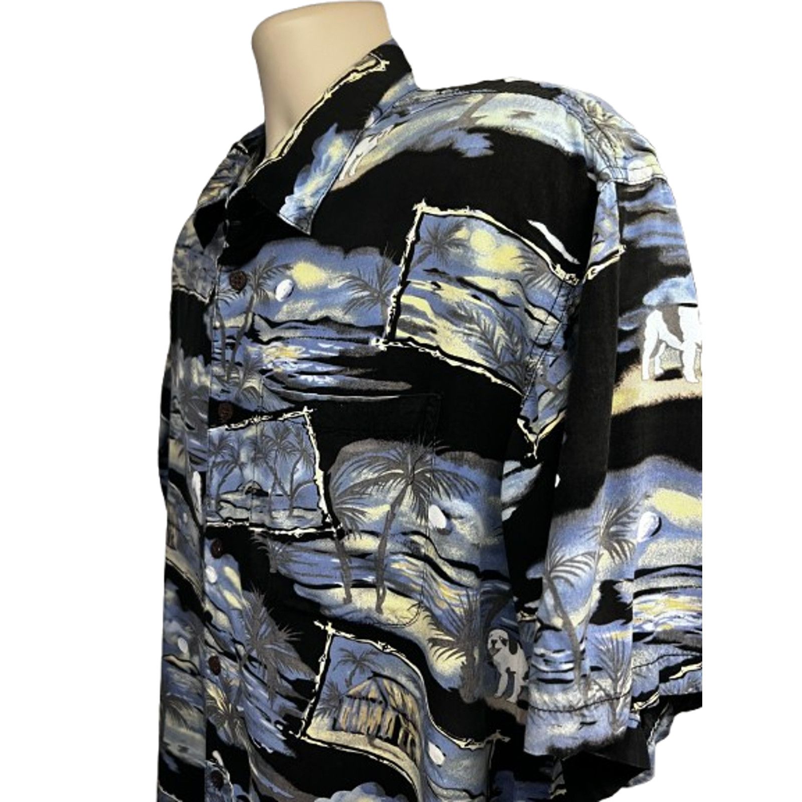 Big Dogs Big Dogs Hawaiian Tiki Button Up Camp Shirt Large Pocket Size US L / EU 52-54 / 3 - 5 Thumbnail